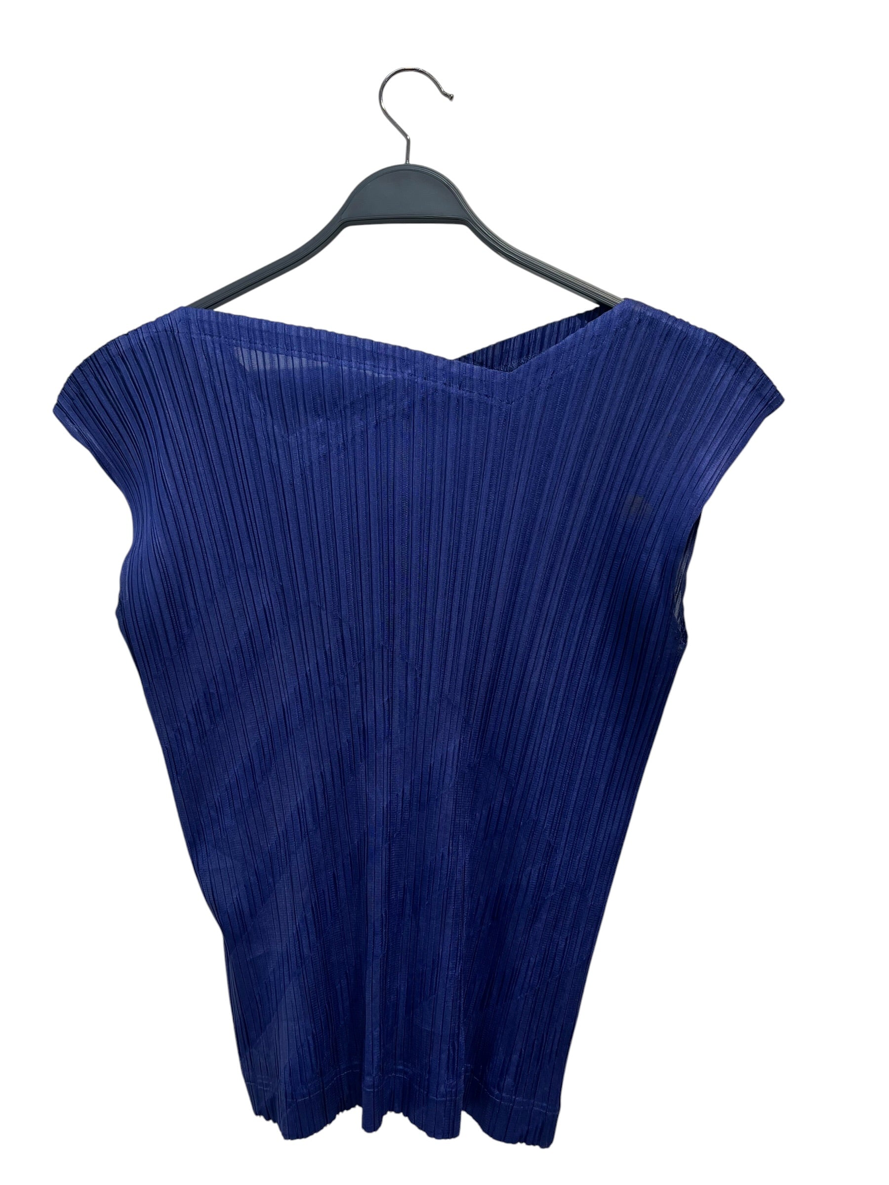 PLEATS PLEASE ISSEY MIYAKE/SS Blouse/5/Polyester/BLU/ASYM NECK V view 2