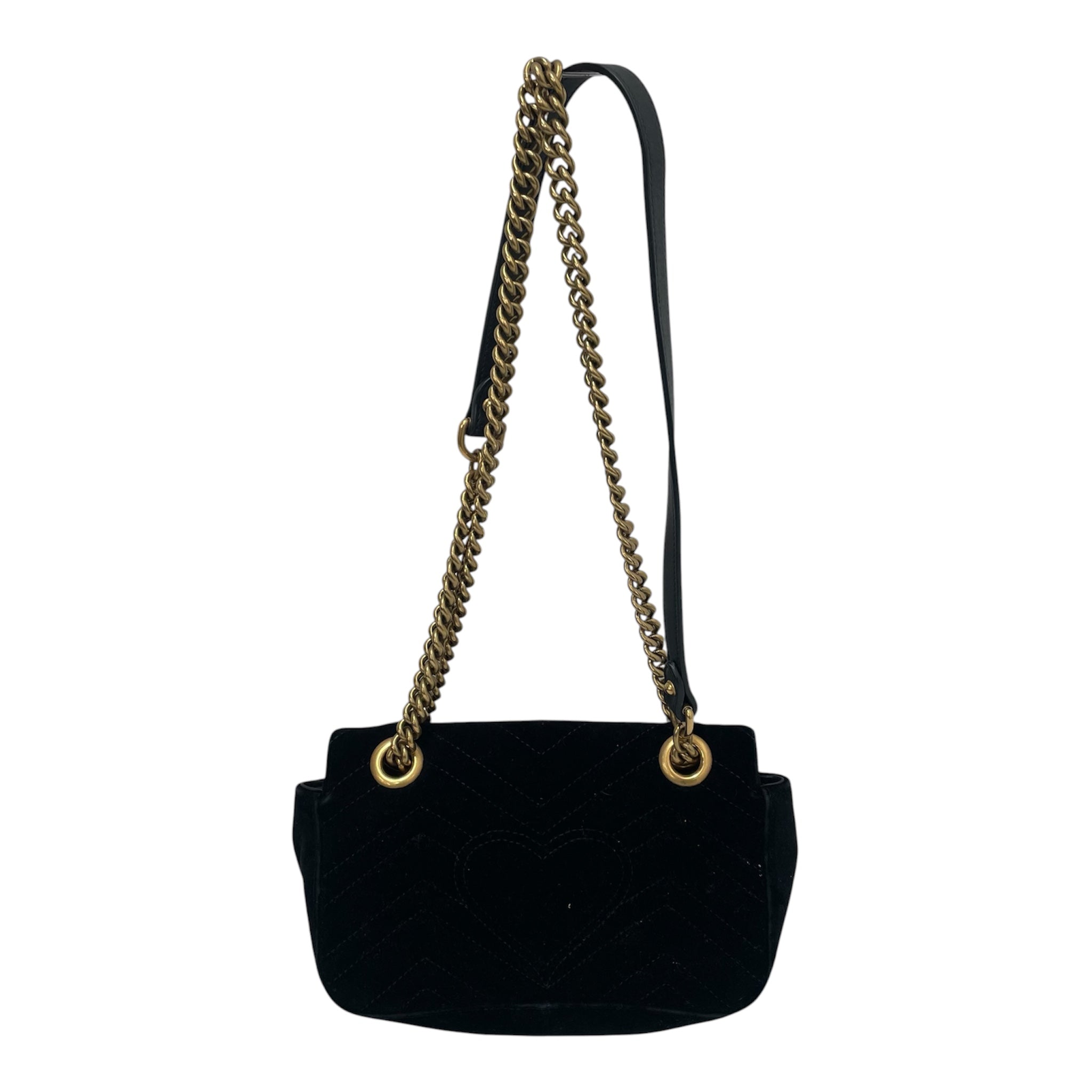 GUCCI/Cross Body Bag/Suede/BLK/GUCCIMARMONT view 2