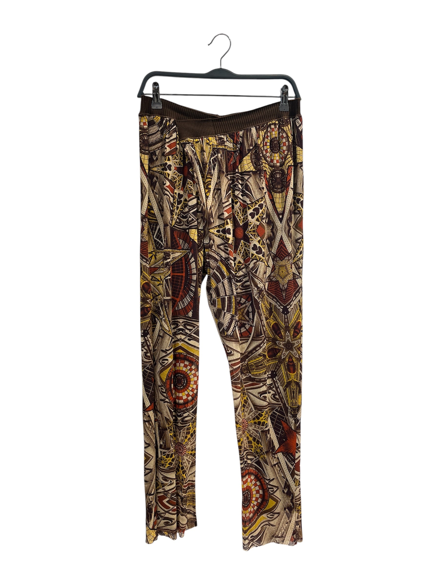 Jean Paul Gaultier/Straight Pants/XL/All Over Print/Polyester/BRW/STAR OVERLAY WITH HEART view 1