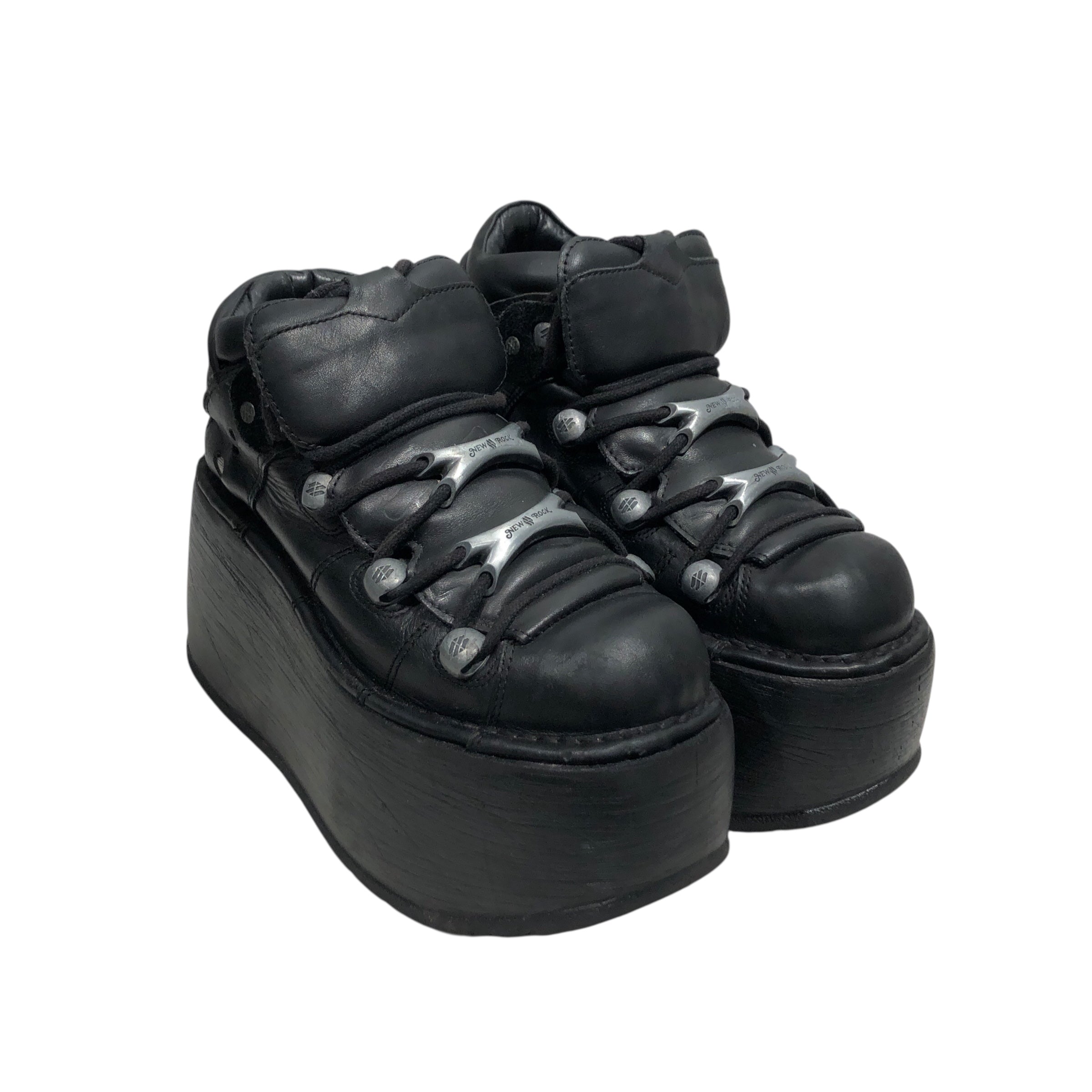 NEW ROCK/Boots/US 9/Leather/BLK/ view 1