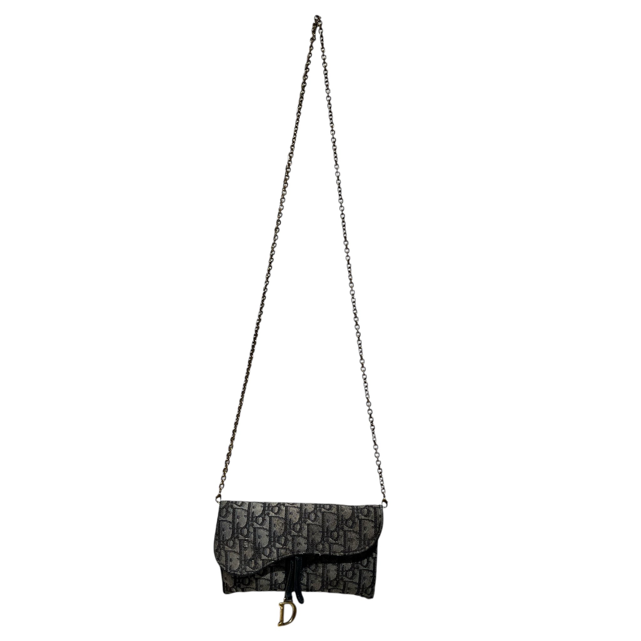 Christian Dior/Necklace/Canvas/GRY/Saddle Bag Wallet view 5