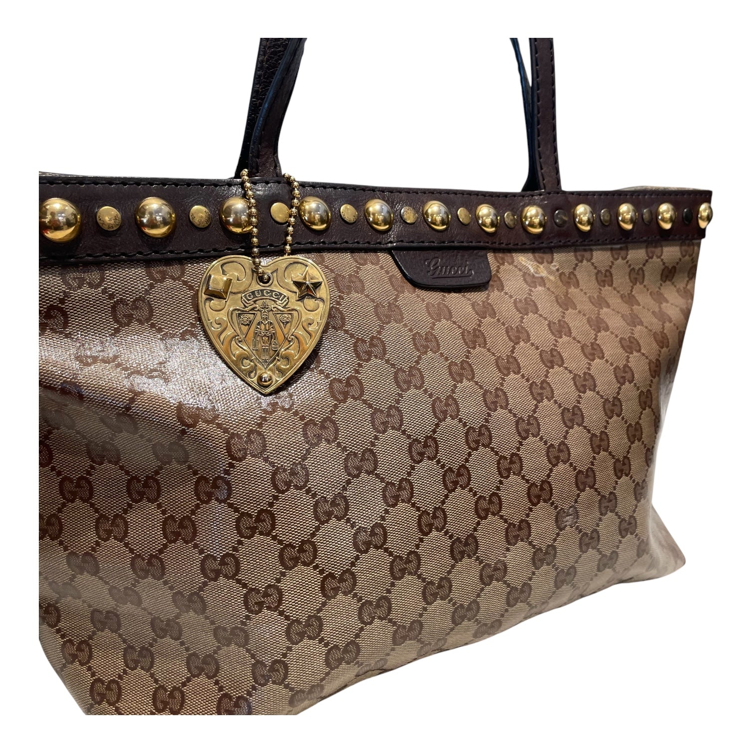 GUCCI/Tote Bag/Monogram/Leather/BRW/Crystal Babouska Tote view 6