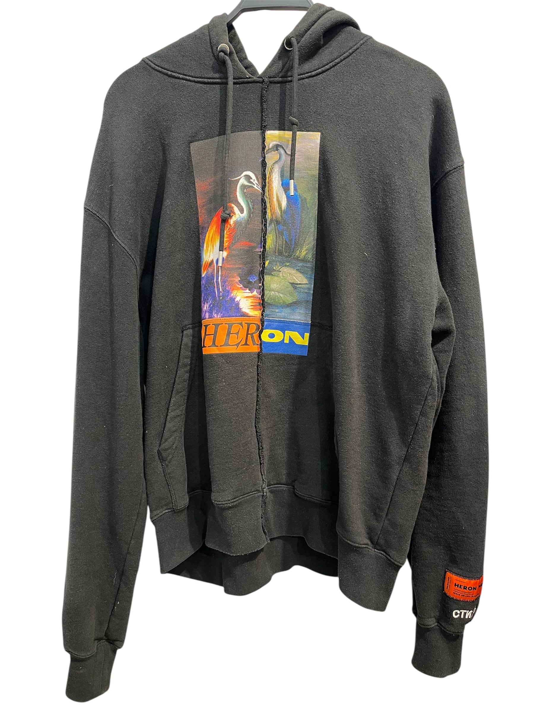 HERON PRESTON/Hoodie/L/Cotton/BLK/rebuild heron hoodie view 1
