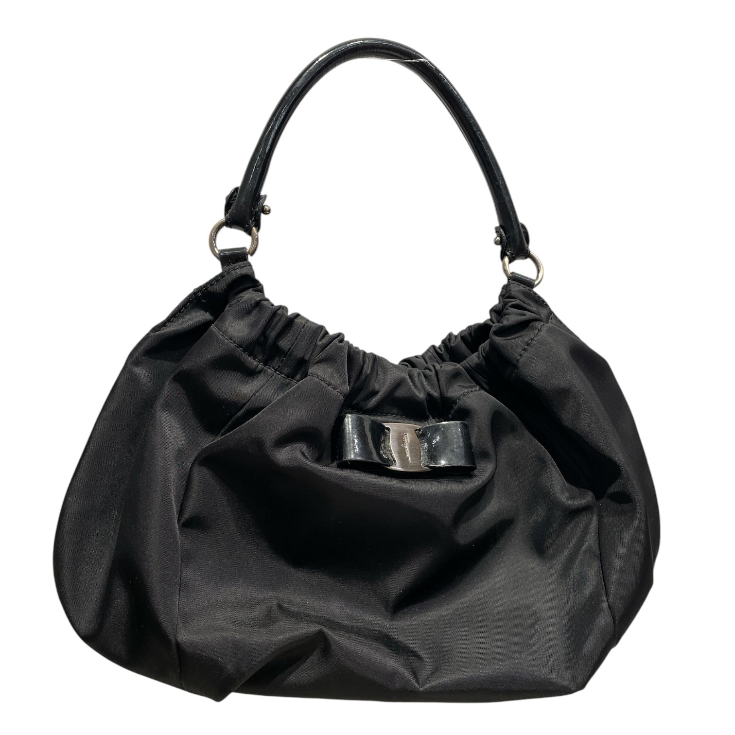 Salvatore Ferragamo/Hand Bag/Nylon/BLK/NYLON LEATHER STRAP view 1