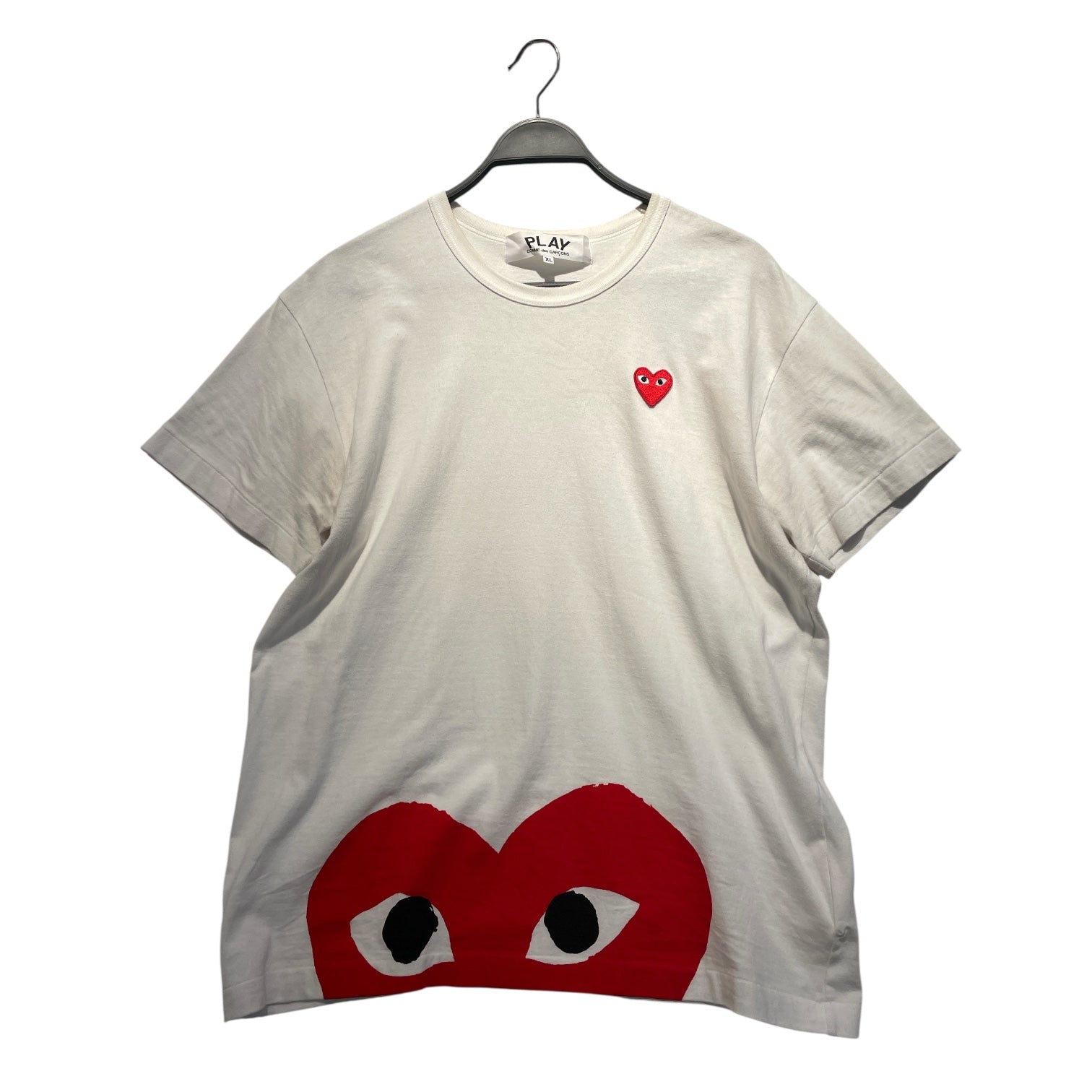 PLAY COMME des GARCONS/T-Shirt/XL/Cotton/WHT/heart print view 1