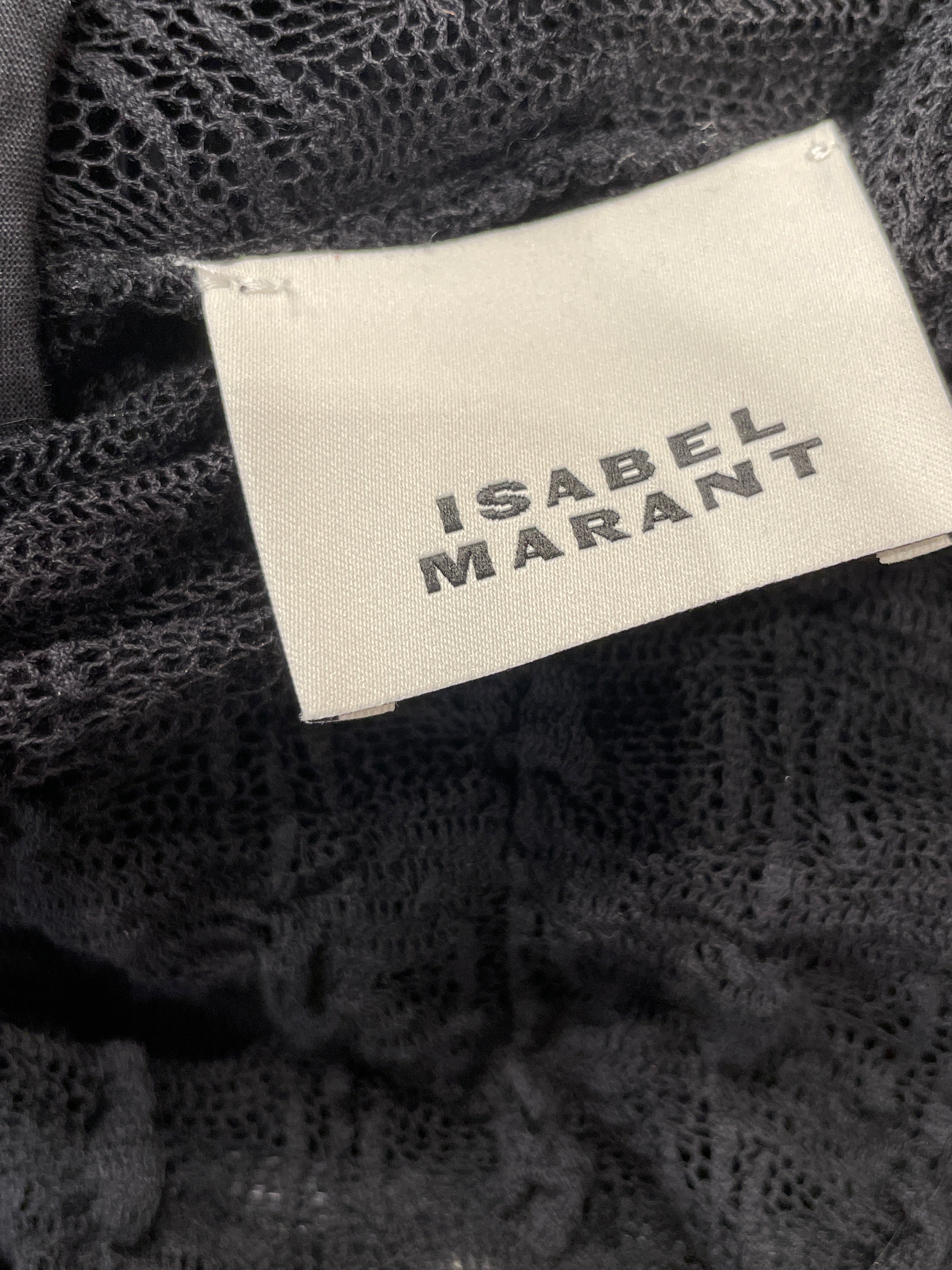 ISABEL MARANT/LS Blouse/XS/Cotton/BLK/SHEER MOCK NECK LS view 5