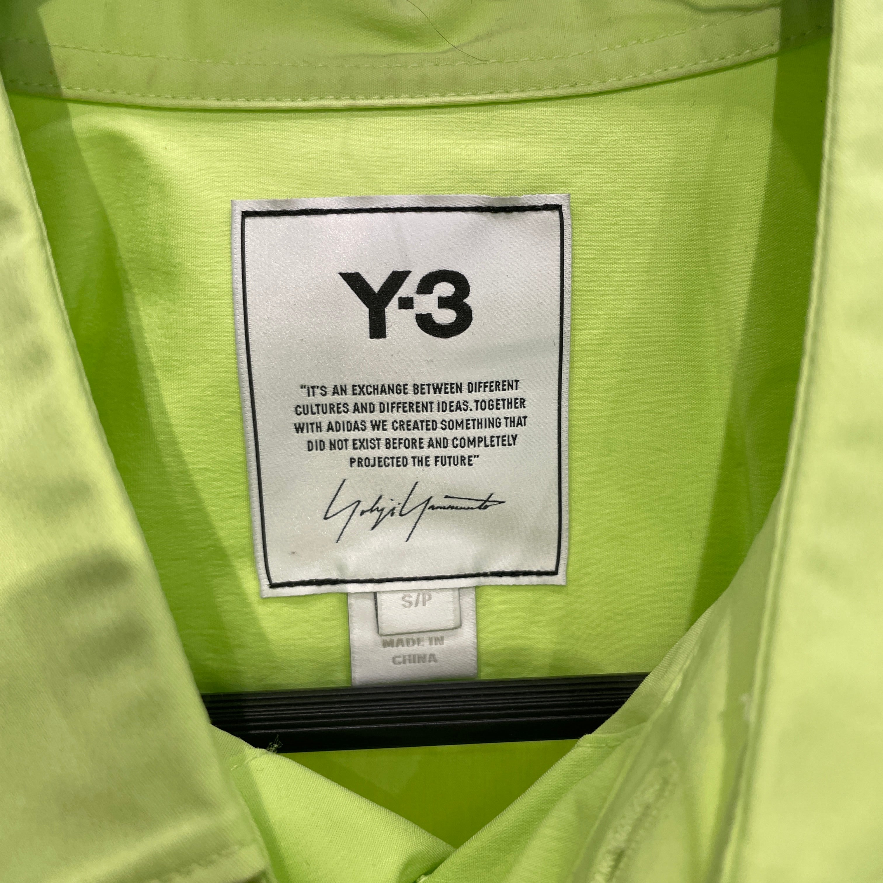 Y-3/LS Shirt/S/Cotton/GRN/ZIPPER POCKET BUTTON UP view 3
