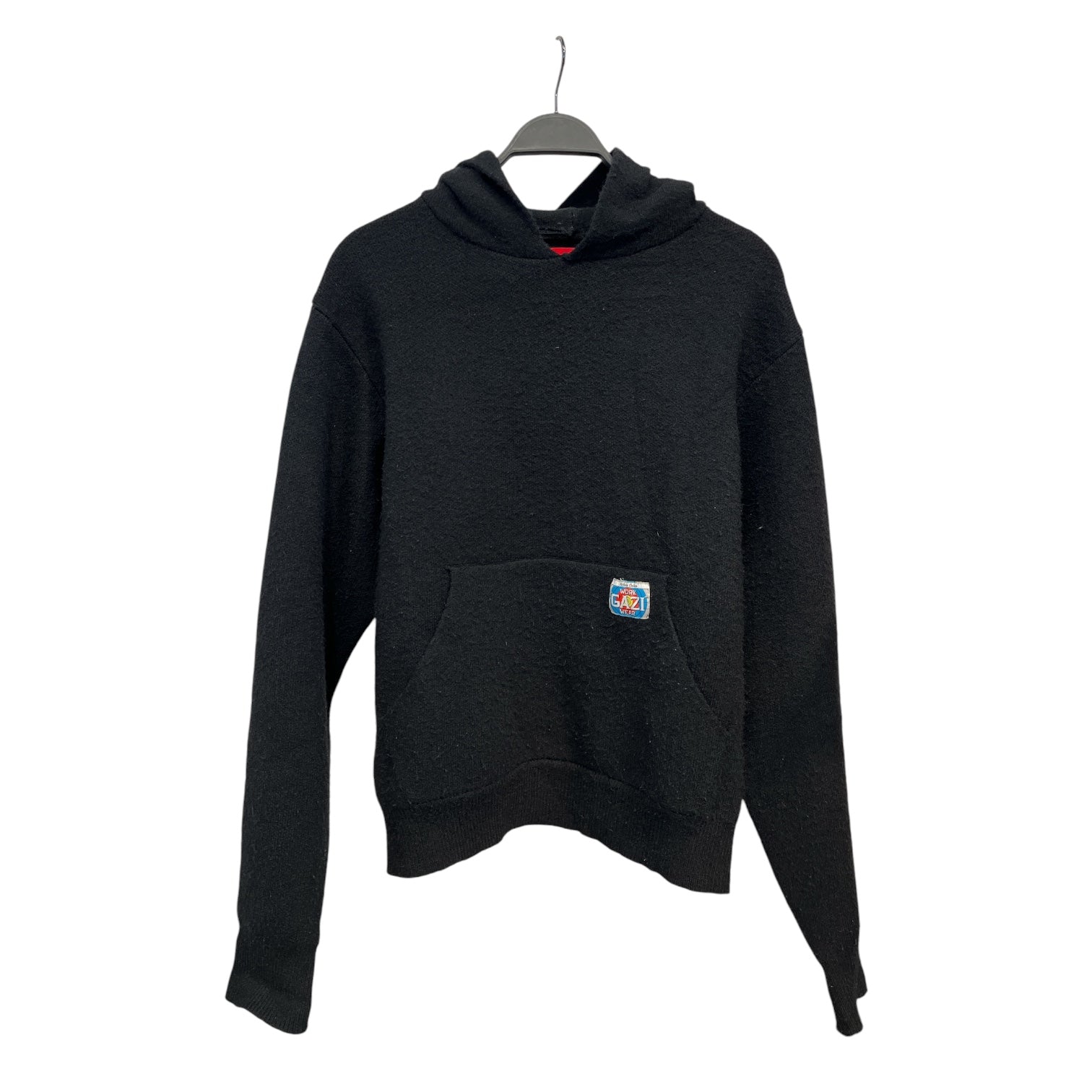 FUGAZI/Hoodie/L/Acrylic/BLK/white collar knit hoodie view 1