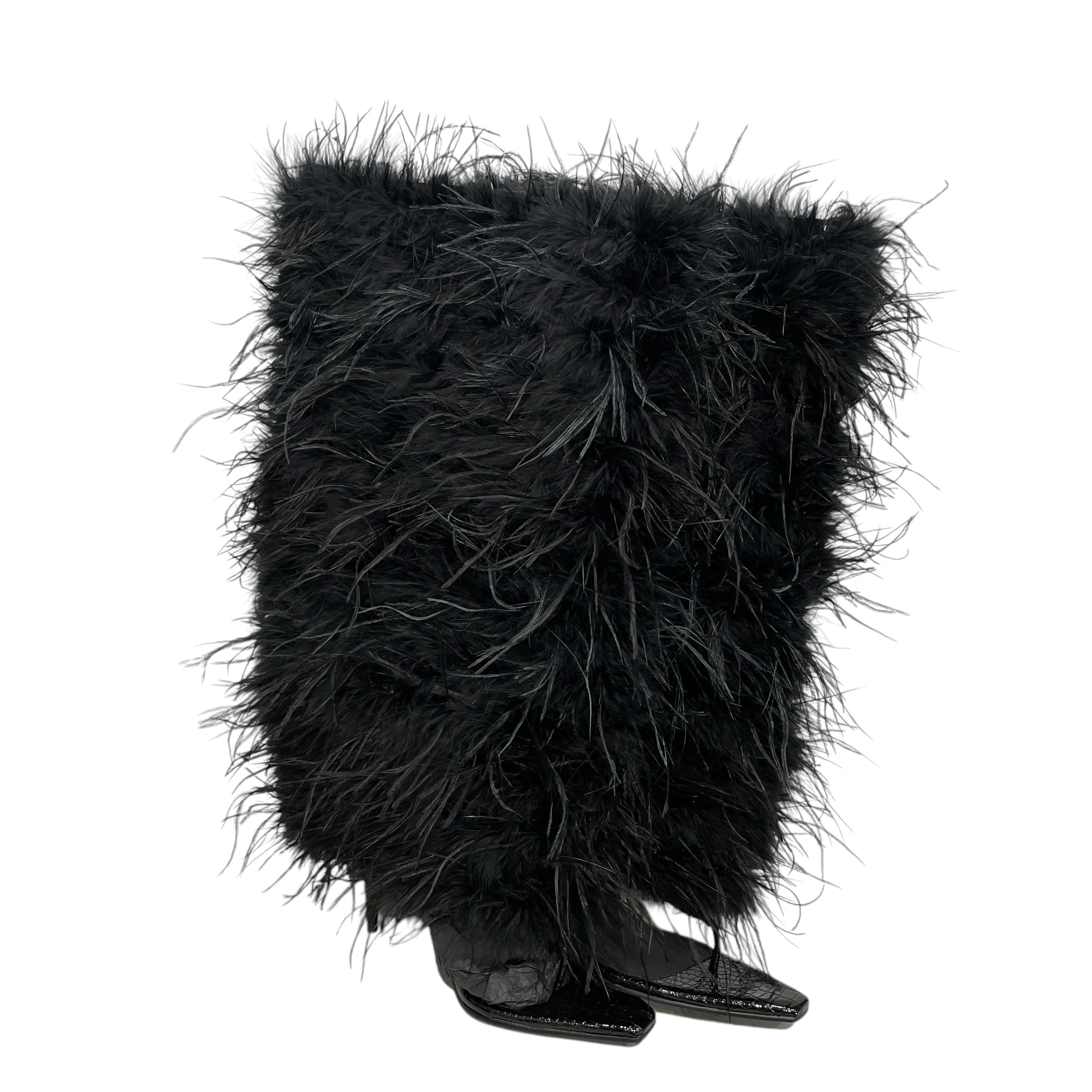 WOODS/Long Boots/US 11/BLK/Knee-high/JORDAN WOODS OSTRICH OPENTOE H view 2