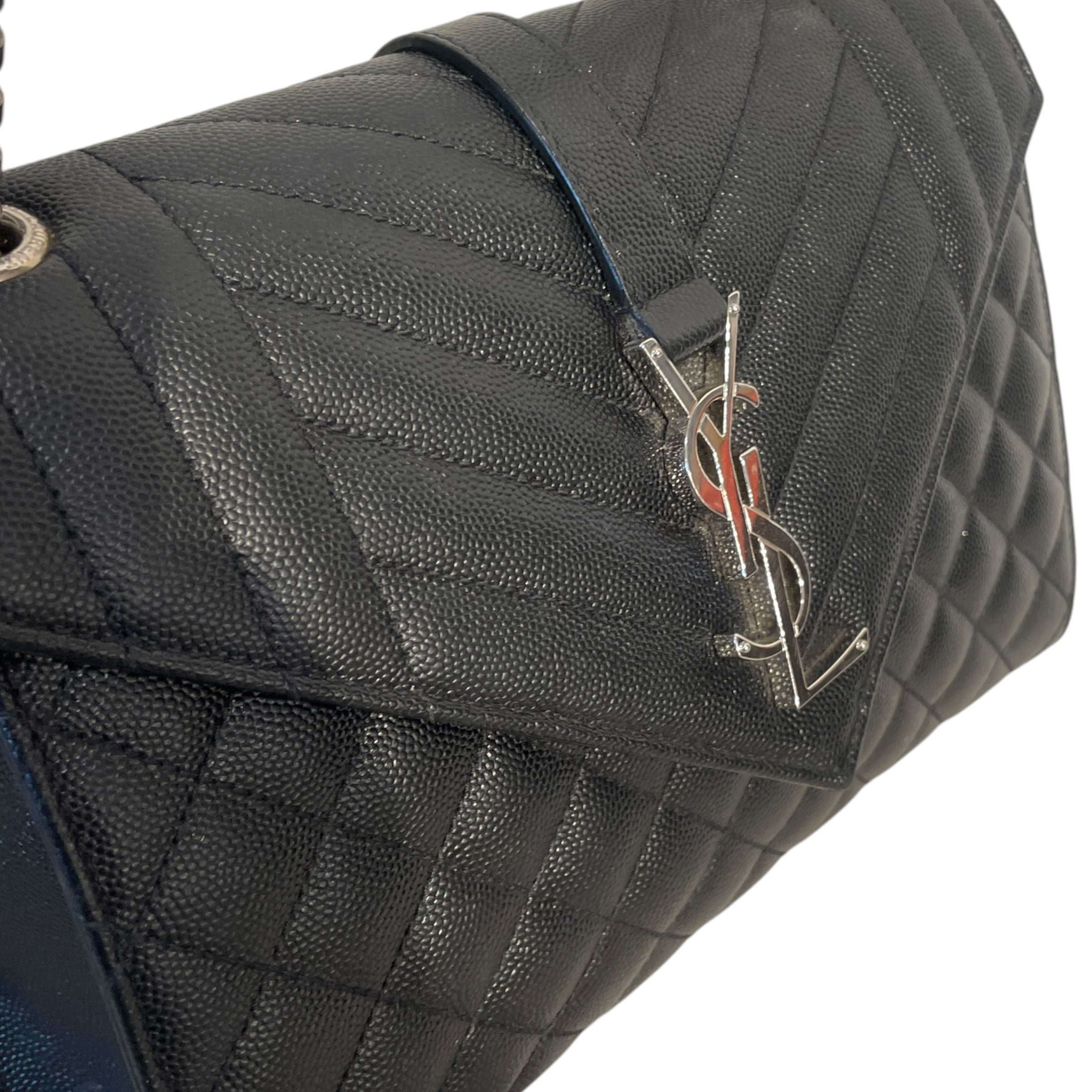 YVES SAINT LAURENT/Bag/Leather/BLK/ENVELOPE SILVER HARDWARE view 6