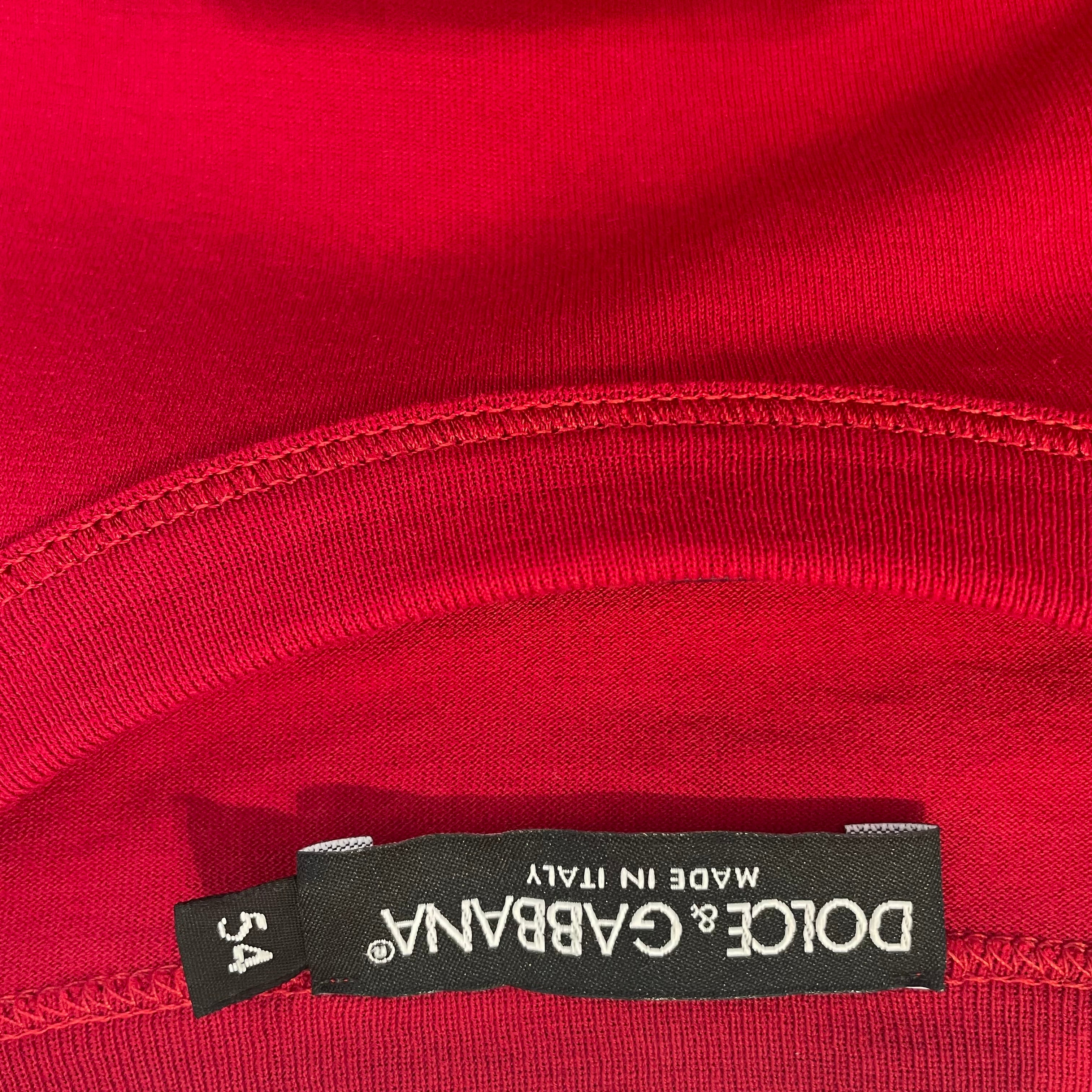 DOLCE&GABBANA/T-Shirt/54/Cotton/RED/Dolce&Gabana DG Patch shirt view 3