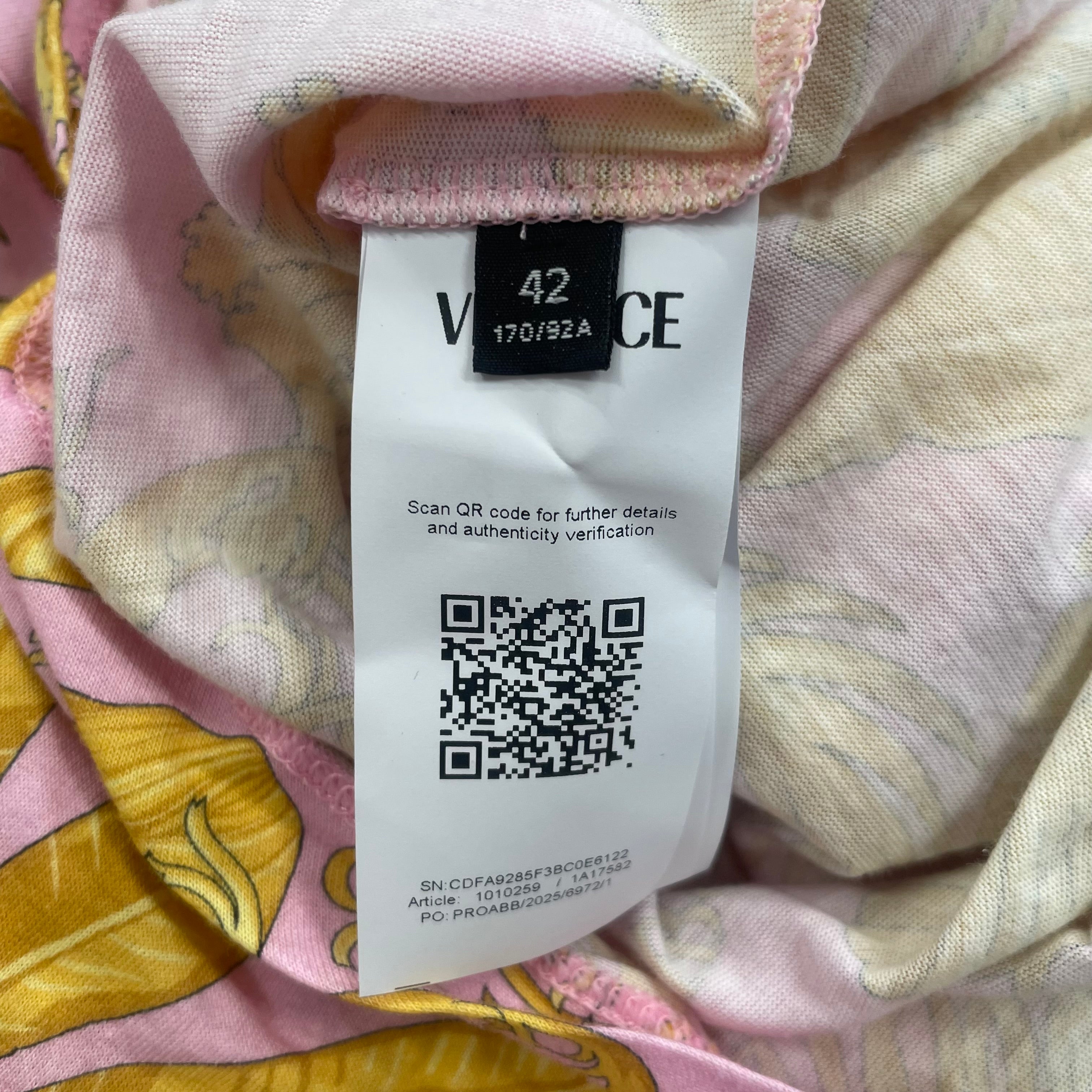 VERSACE/SS Cut & Sew/42/All Over Print/Polyester/PNK/GOLDSAFETYPIN view 5
