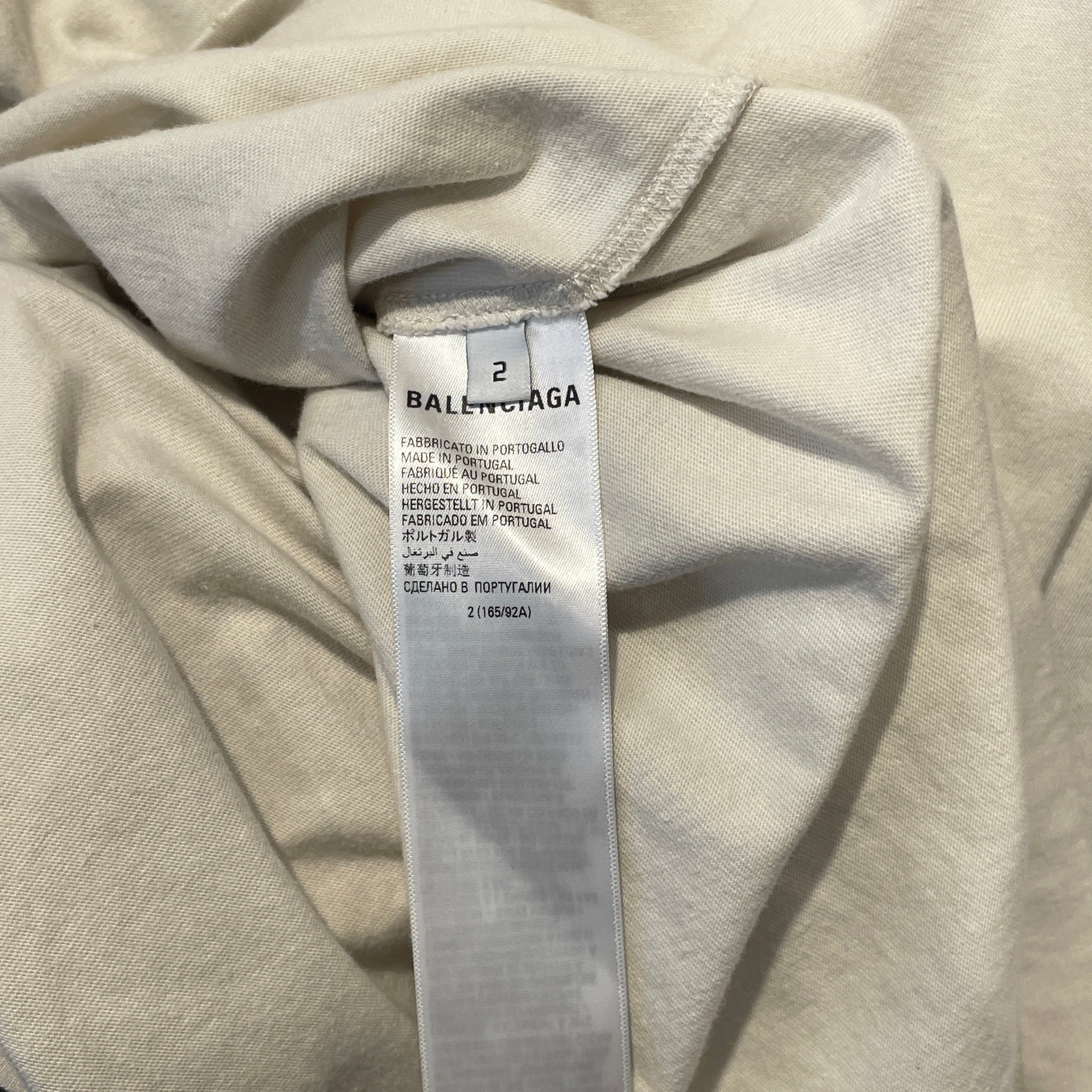 BALENCIAGA/T-Shirt/2/Cotton/WHT/BE DIFFERENT. T-SHIRT view 3