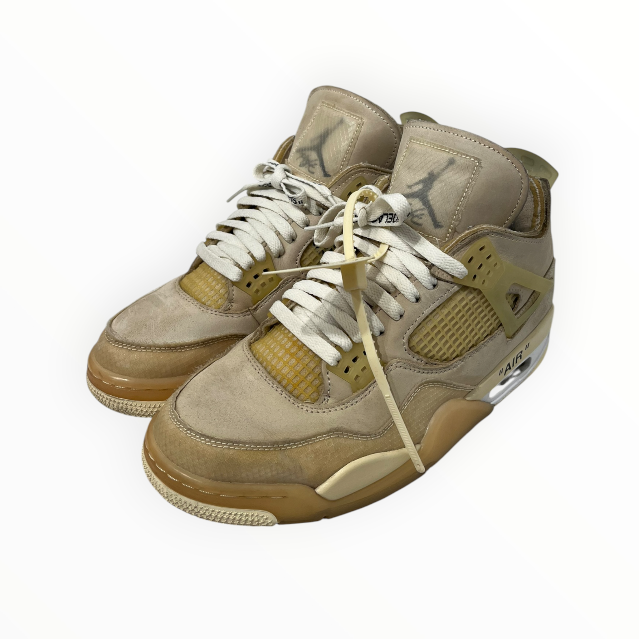 OFF-WHITE/Low-Sneakers/US 9/Cotton/CRM/AIR JORDAN 4 OFF WHITE SAIL view 1