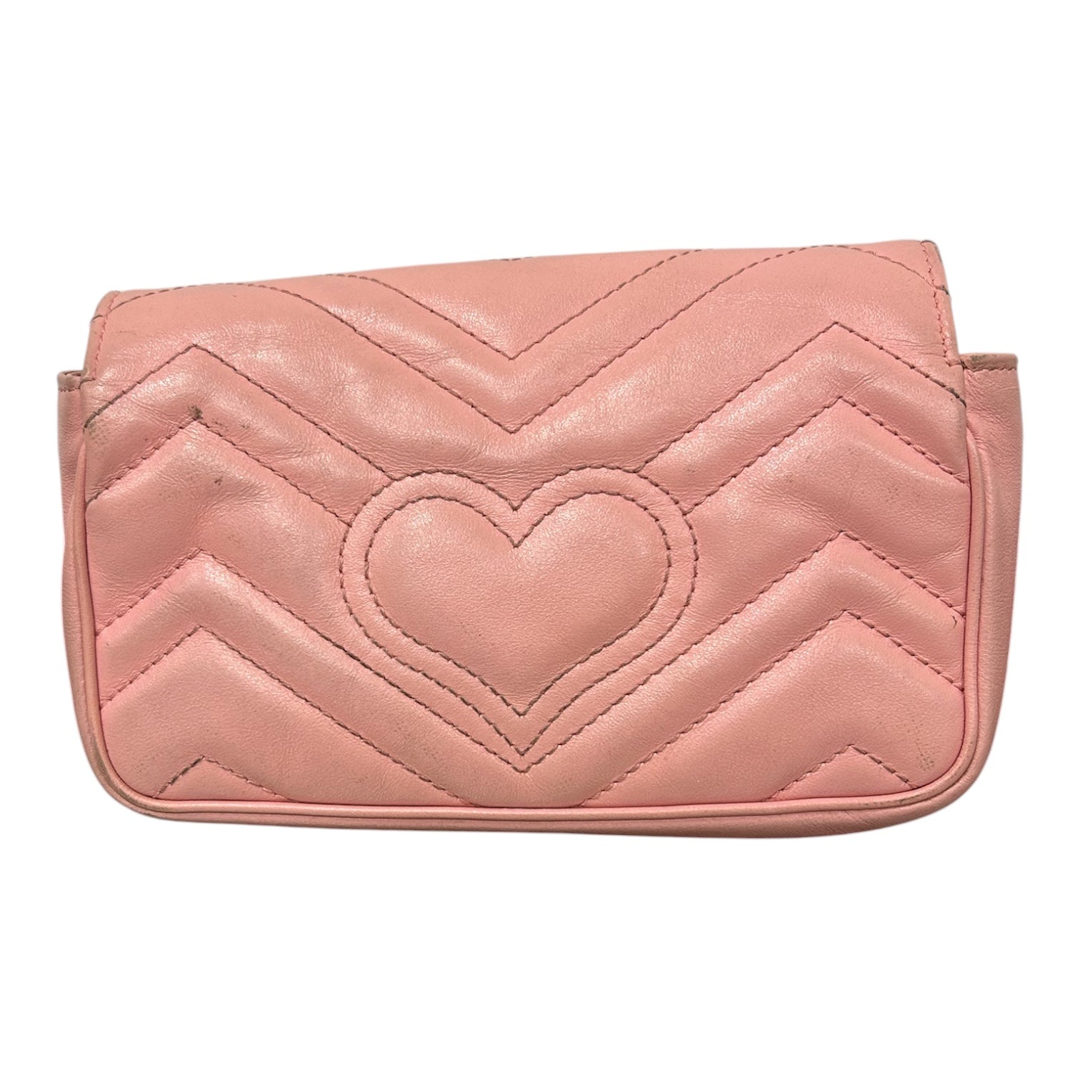 GUCCI/Cross Body Bag/Leather/PNK/Mini Quilted Double GG view 2