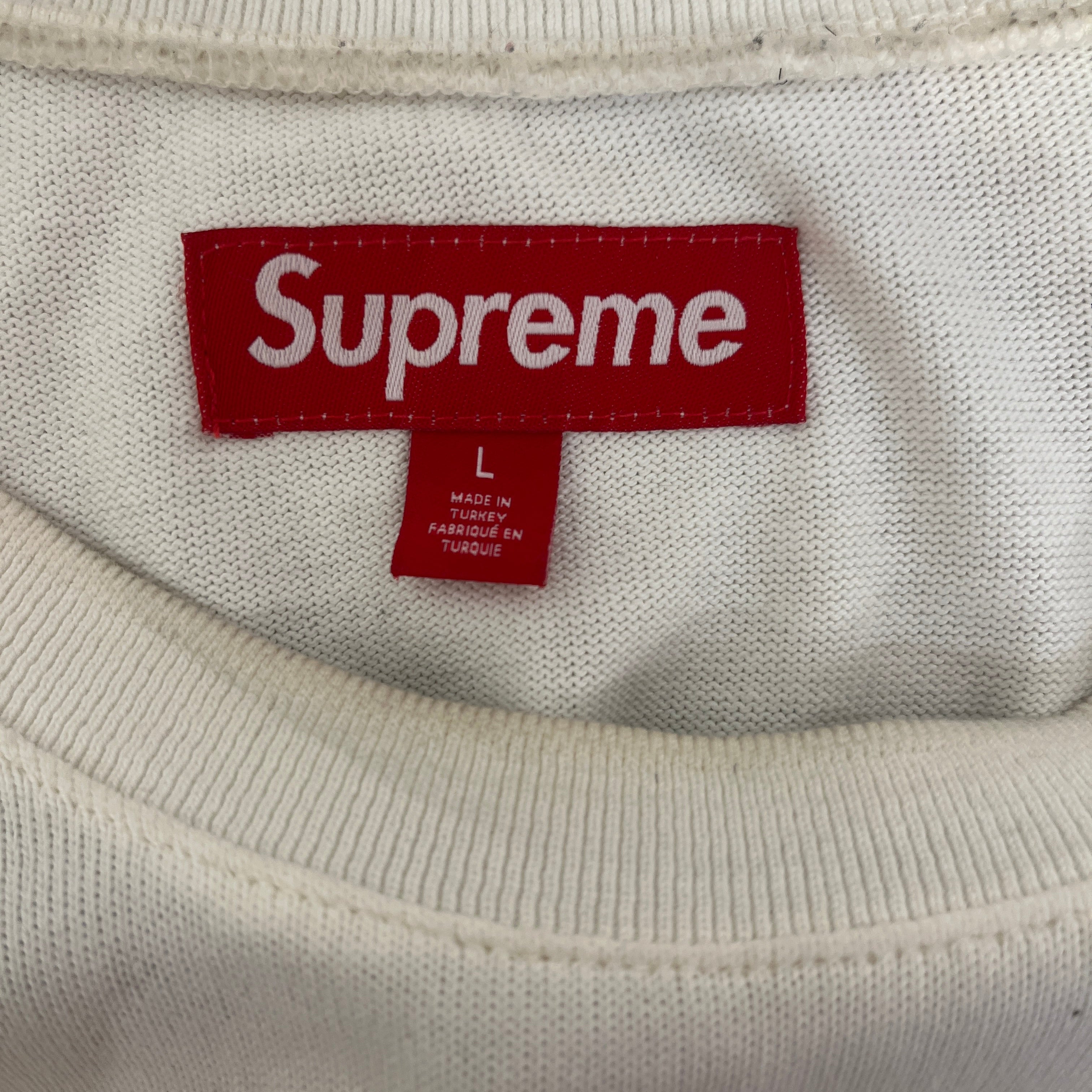 Supreme/LS T-Shirt/L/Cotton/WHT/(AS IS) WFST RHINESTONE view 3