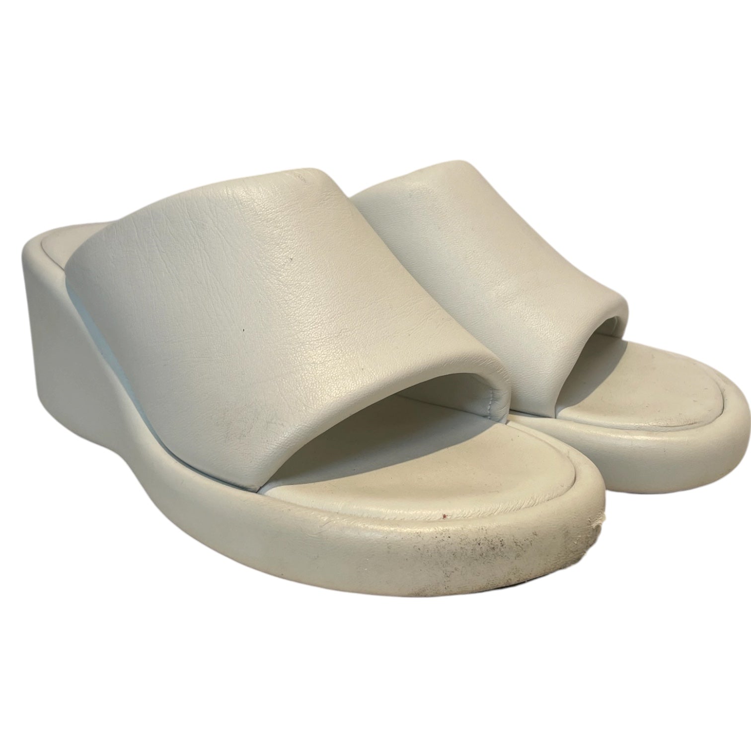 BALENCIAGA/Sandals/EU 36/Leather/WHT/HEEL, BALENCIAGA ON BACK view 1