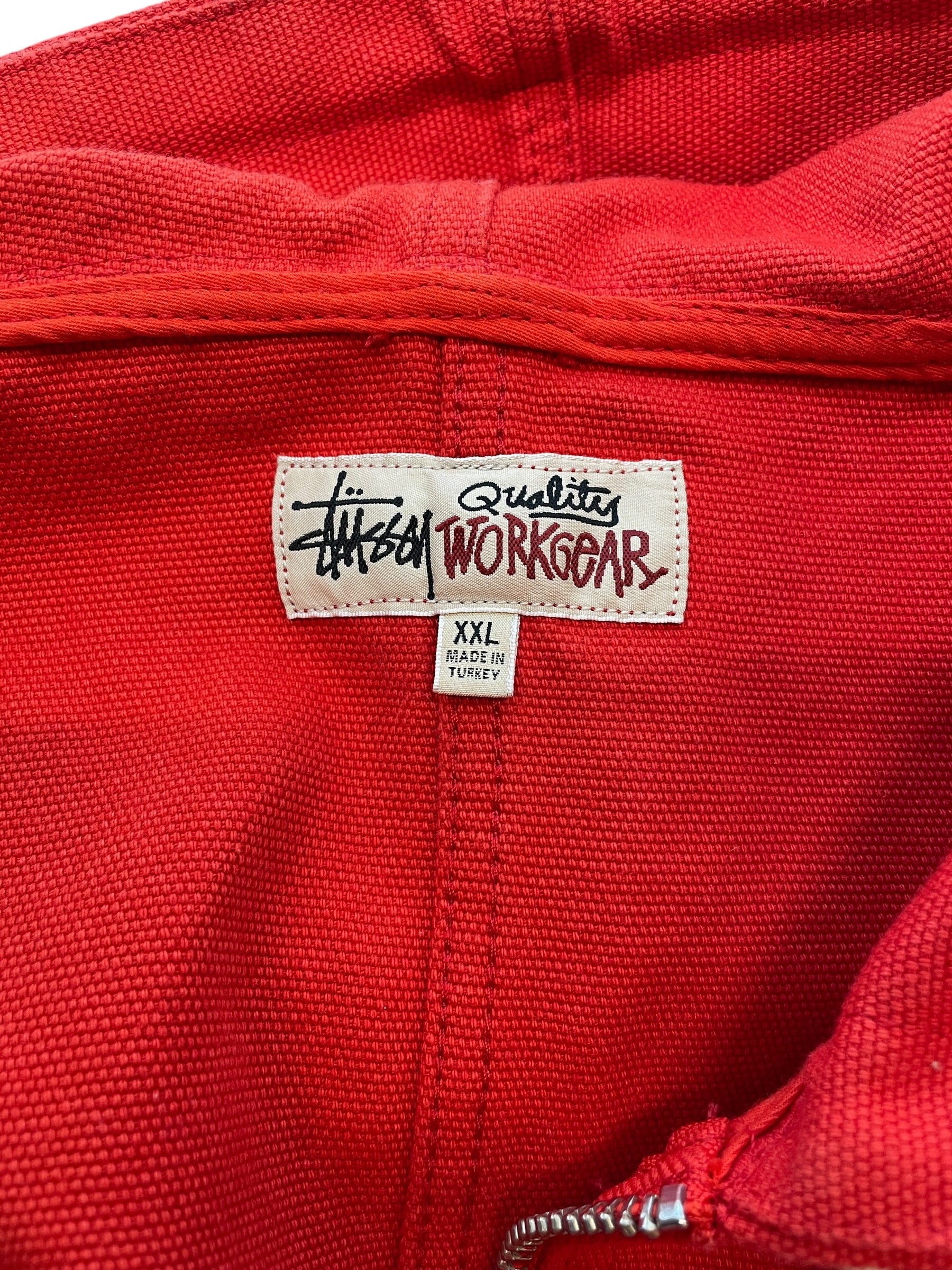 STUSSY/Jacket/XXL/Cotton/RED/WORK JACKET UNLINED CANVAS view 3