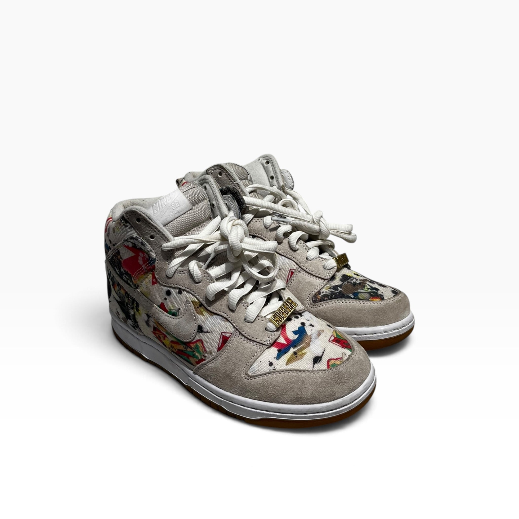 NIKE/SB DUNK HIGH OG QS/Hi-Sneakers/US 8/Graphic/Cotton/WHT/FD8779-100 view 1