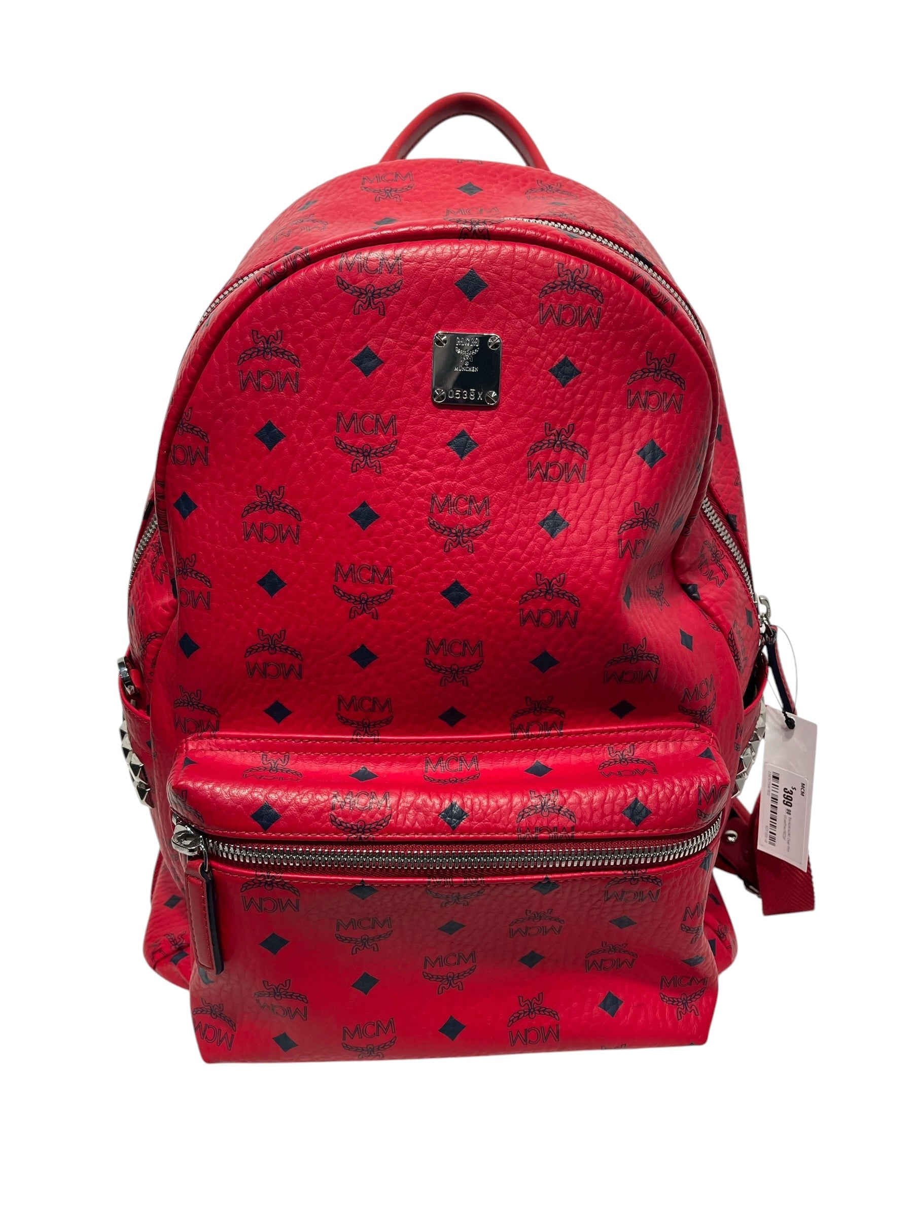 MCM/Backpack/All Over Print/Leather/RED/ view 1