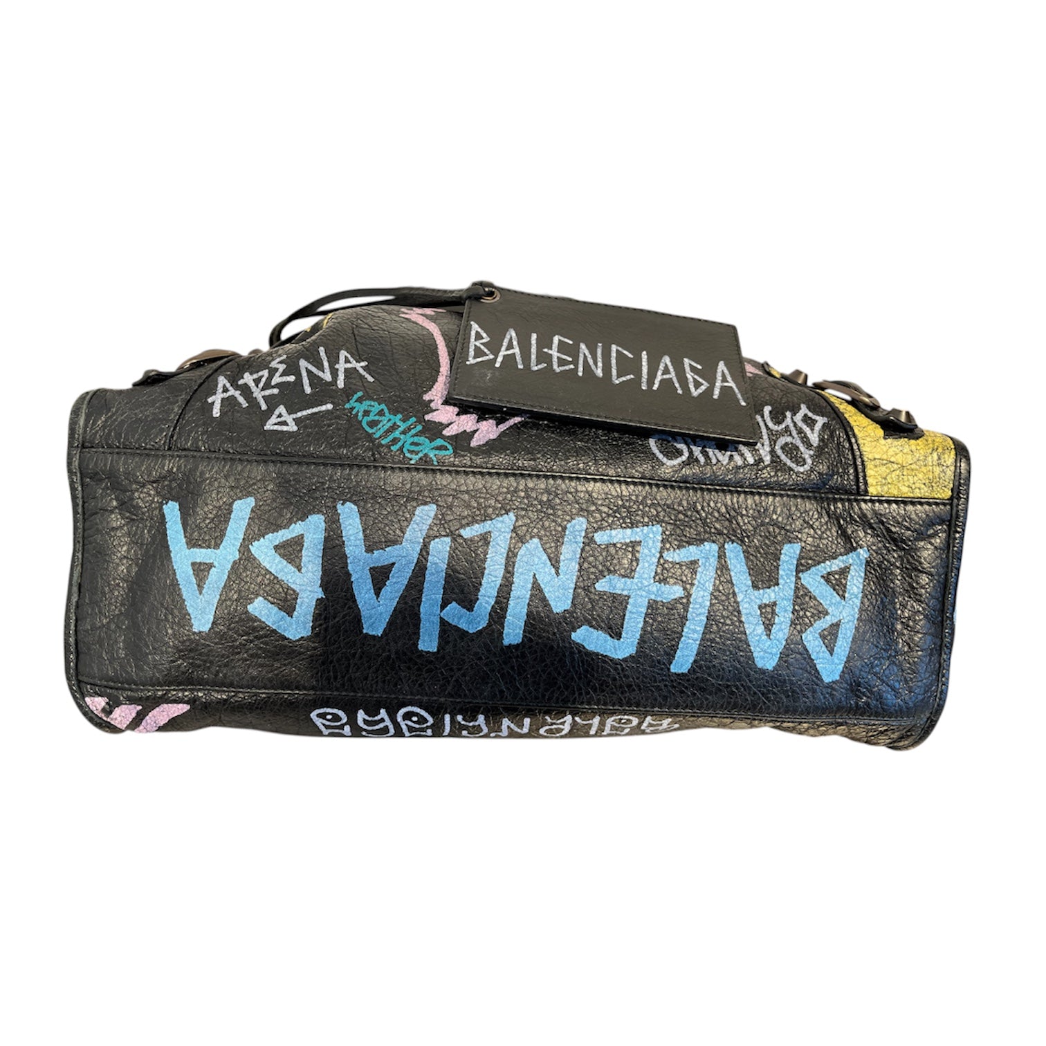 BALENCIAGA/Hand Bag/Graphic/BLK/GRAFFITI CITY BAG view 4
