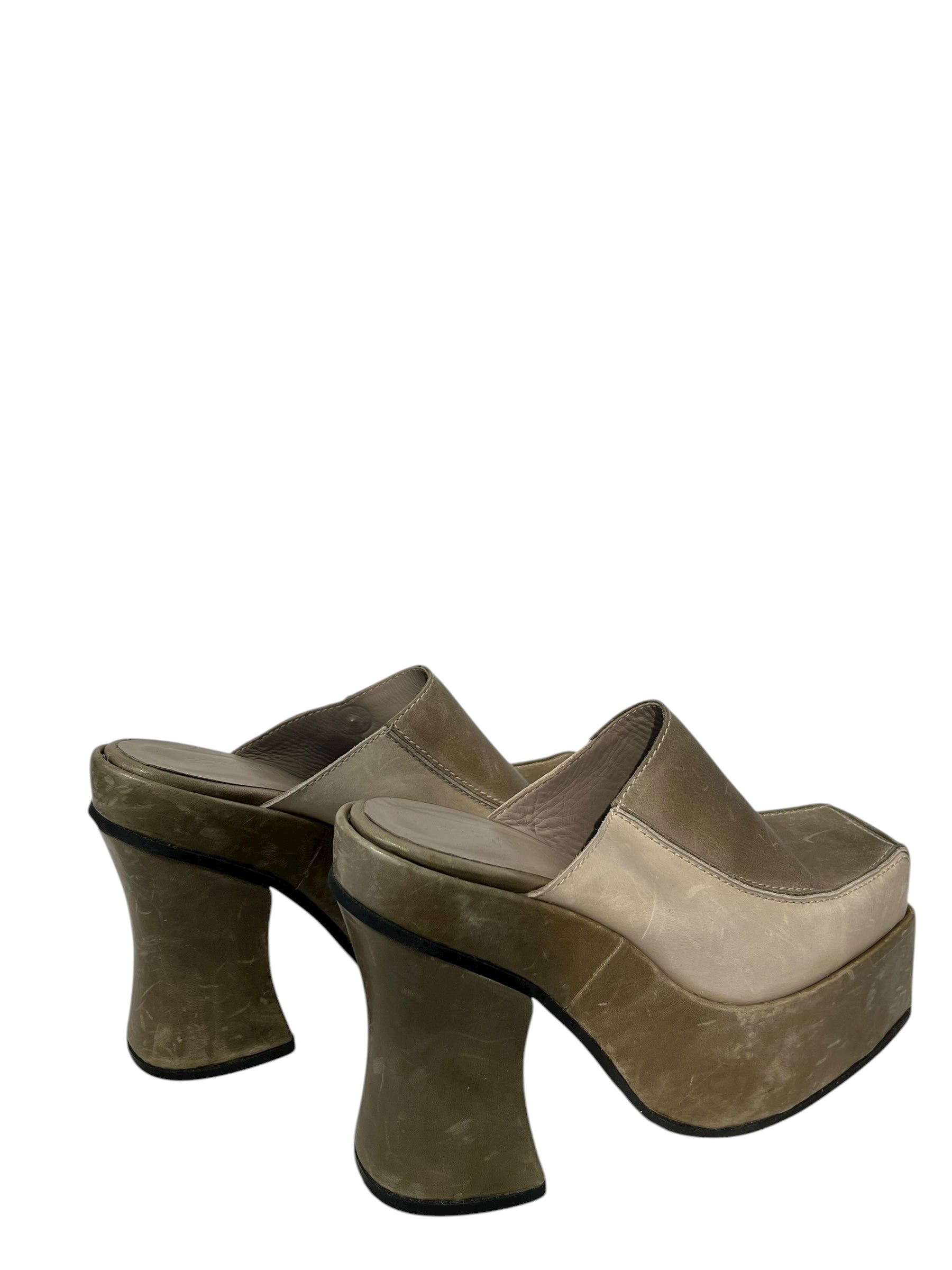 ECKHAUS LATTA/Heels/EU 41/Leather/GRN/SQUARE TOE 2 TONE view 2