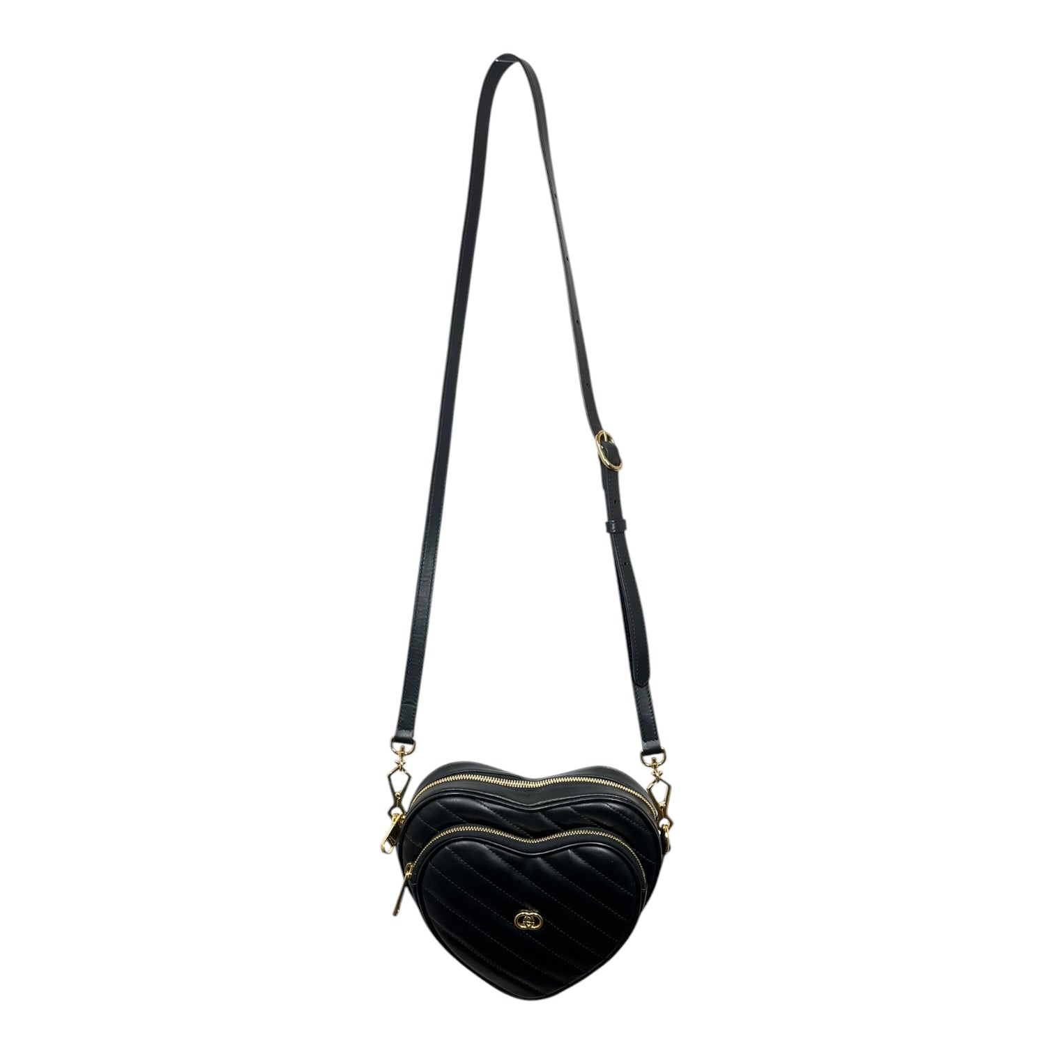 GUCCI/Cross Body Bag/Leather/BLK/MARMONT HEART BAG view 1