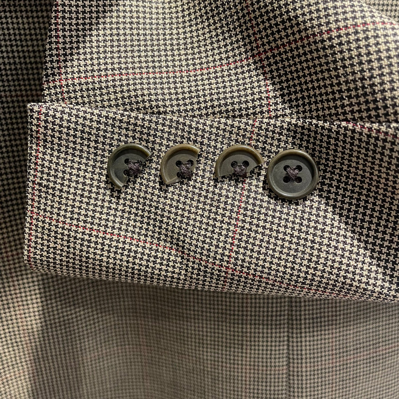 LAUREN RALPH LAUREN/Jacket/6/Houndstooth Check/Cotton/BRW/double breasted