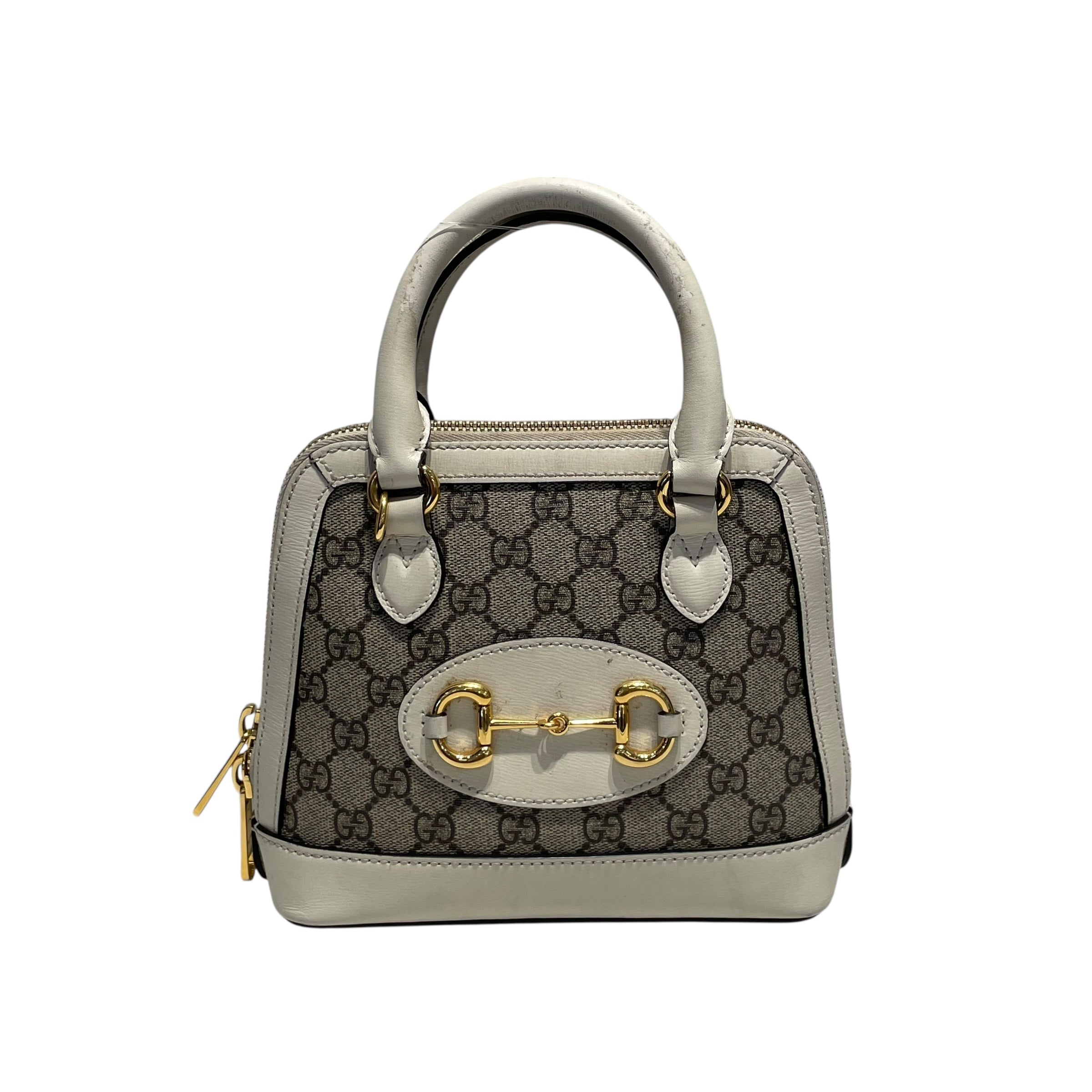 GUCCI/Hand Bag/S/Monogram/Leather/WHT/1955 horsebit top handle – 2nd ...