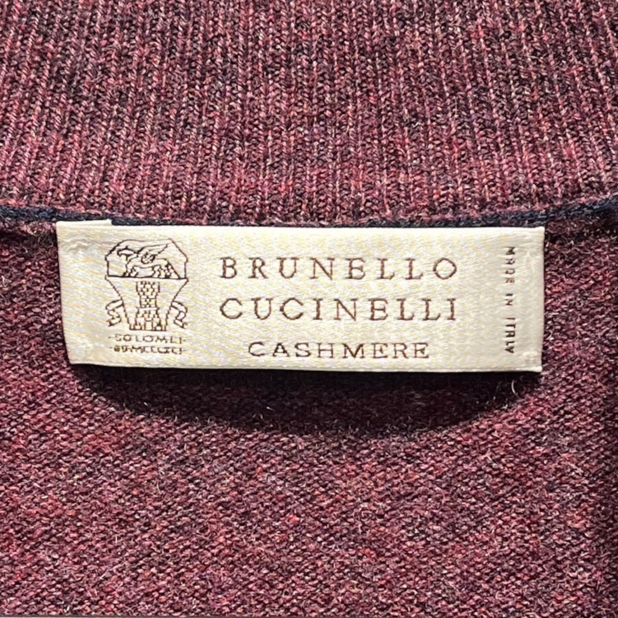 BRUNELLO CUCINELLI/Sweater/L/Cashmere/RED/QUATER ZIP GRAY STRIP view 3