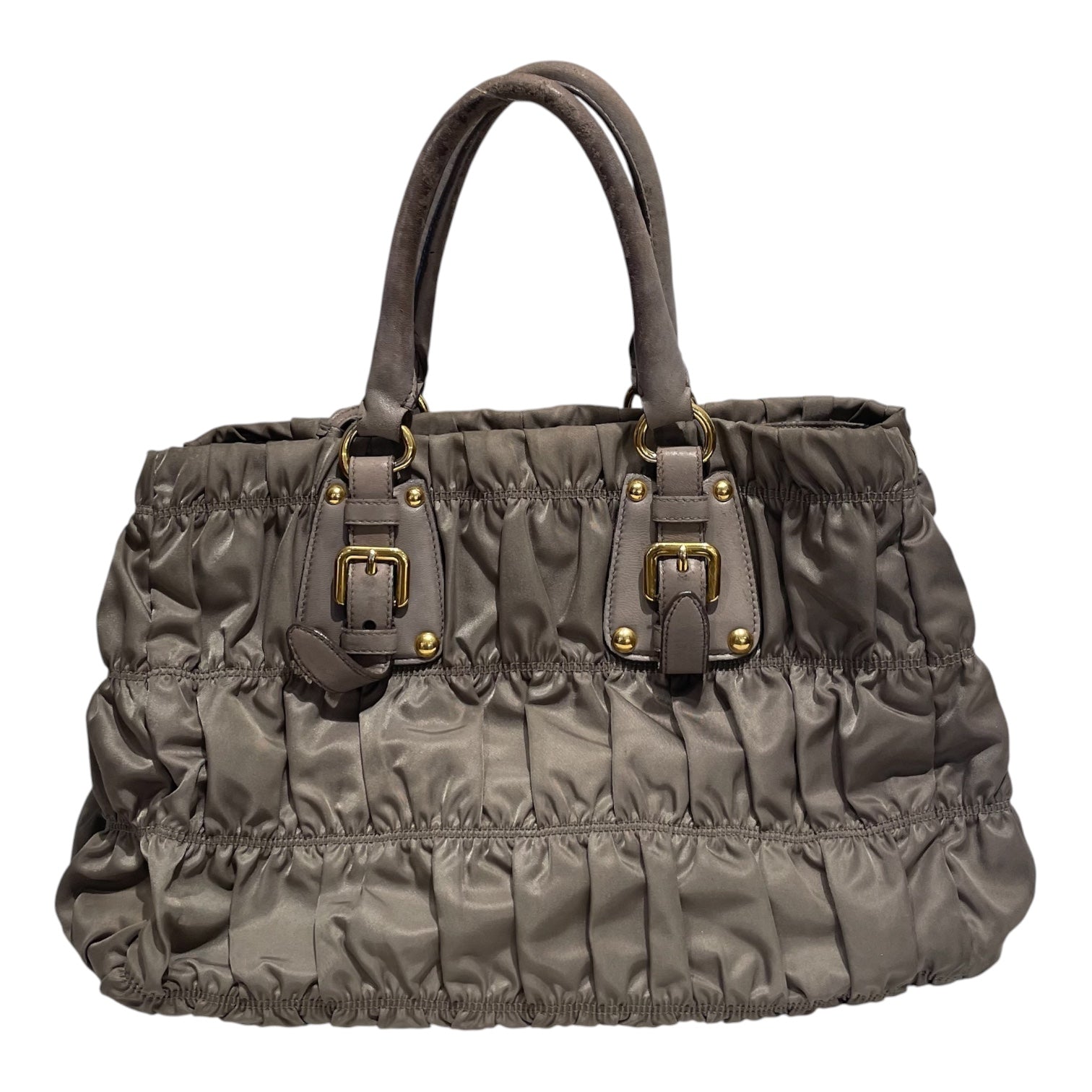 PRADA/Bag/Nylon/GRY/Tessuto Gaufre gold tone view 2