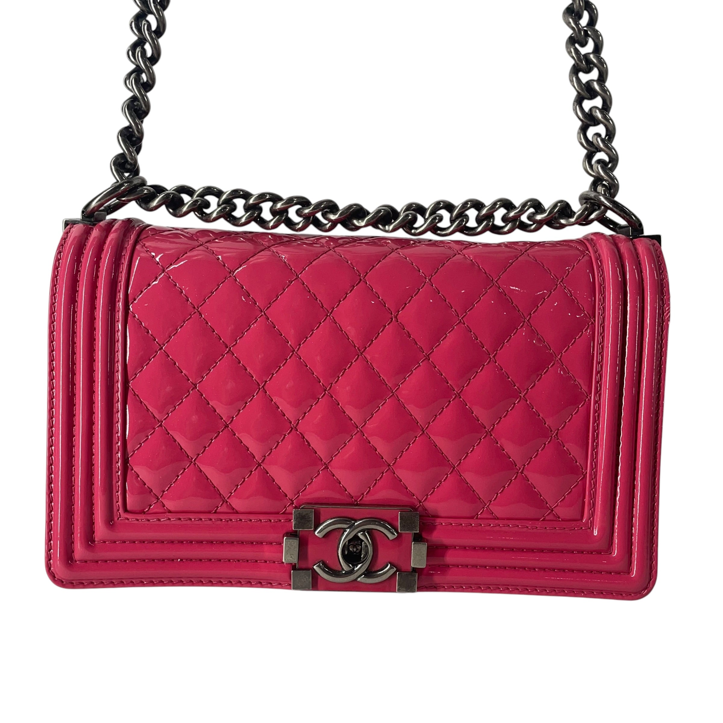 CHANEL/Cross Body Bag/Leather/PNK/PATENT LIGHT PINK view 1