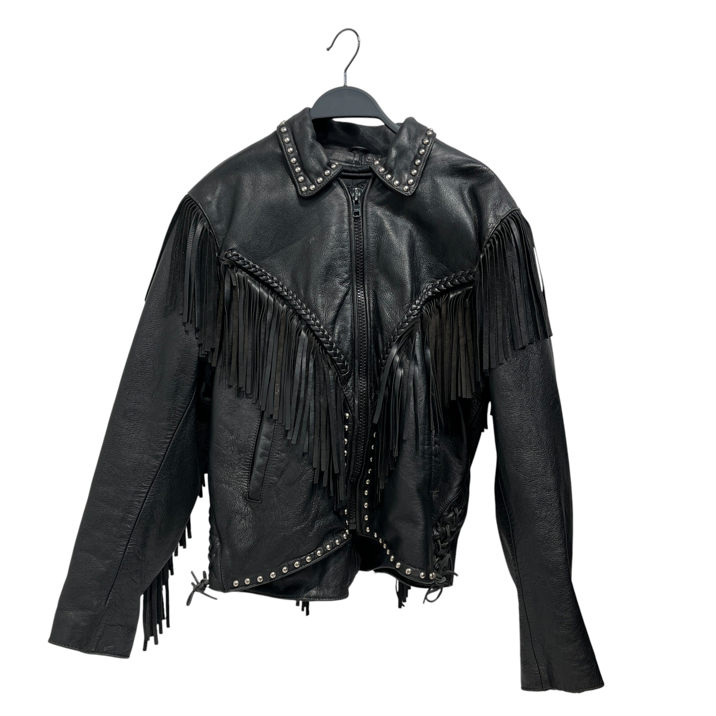 Vintage/Leather Jkt/S/Leather/BLK/fringe view 1