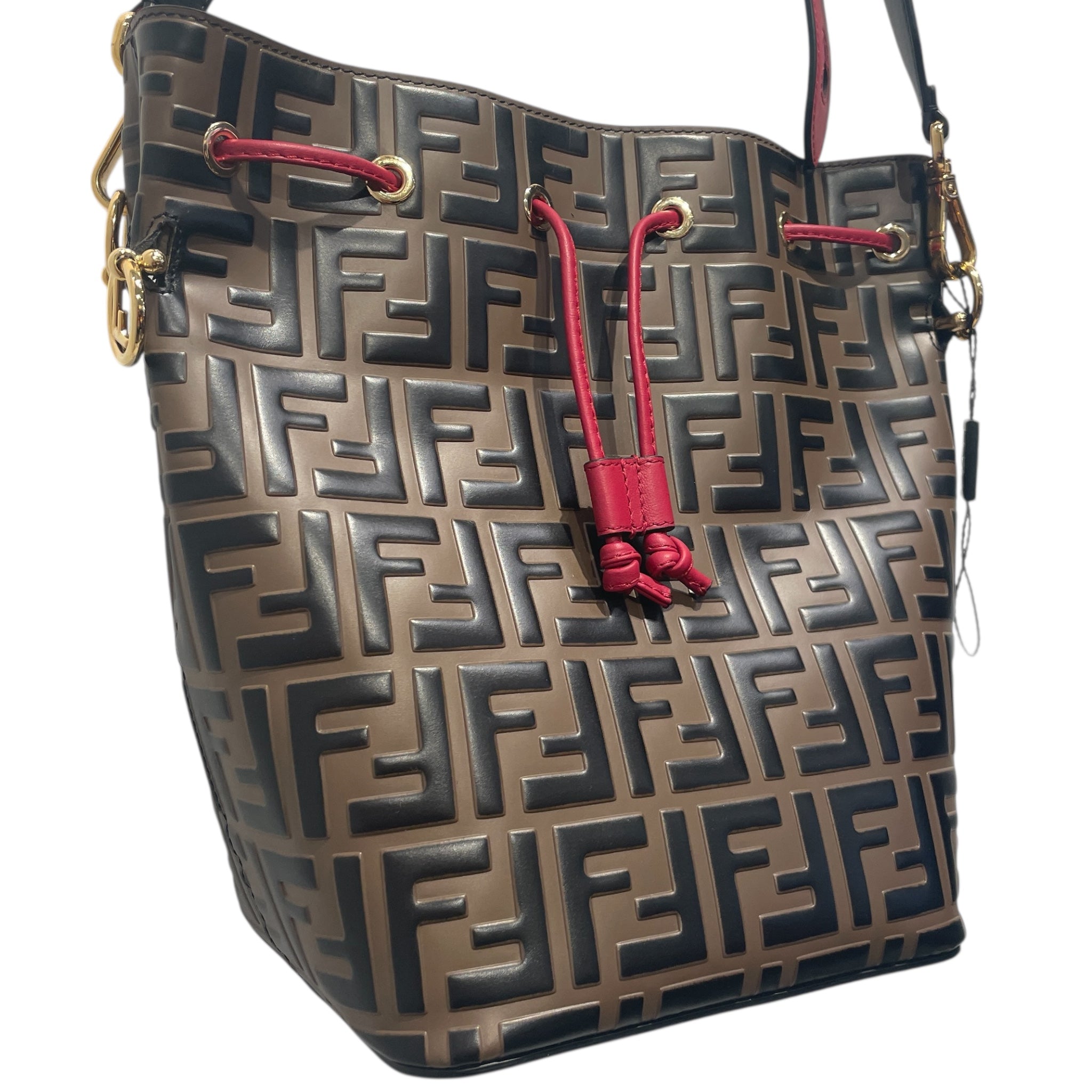 FENDI/Basket Bag/Monogram/Leather/BRW/Mon Tresor Bucket Embossed Bag view 3