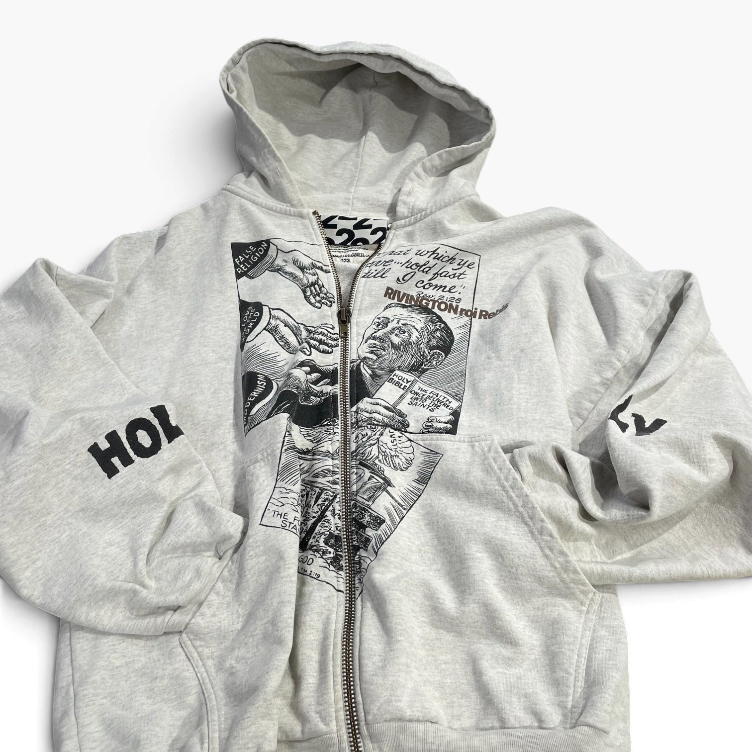 RRR123 RIVINGTON roi Rebis/Zip Up Hoodie/2/Cotton/GRY/ view 4
