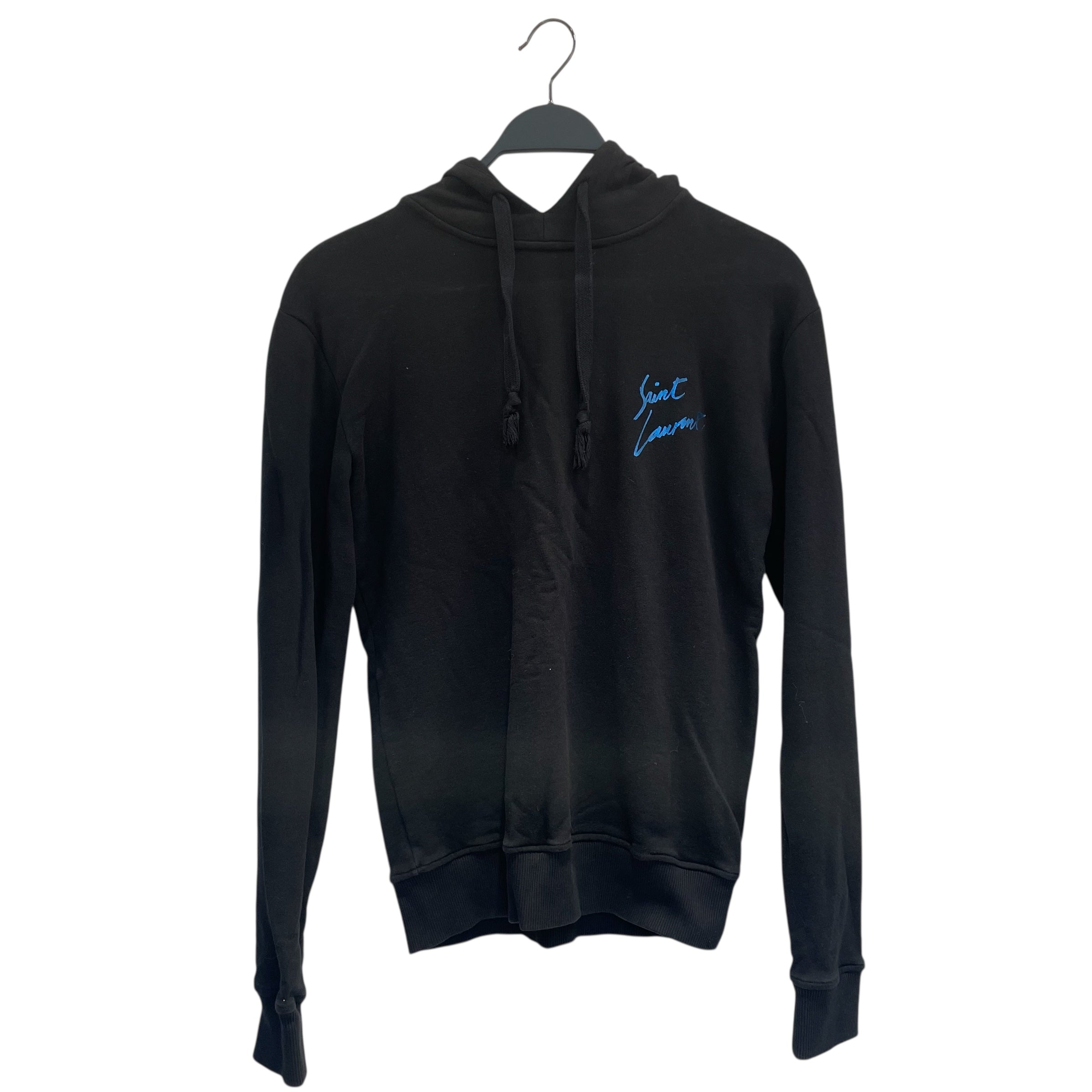 SAINT LAURENT/Hoodie/S/Cotton/BLK/BLUECORNERLOGO view 1