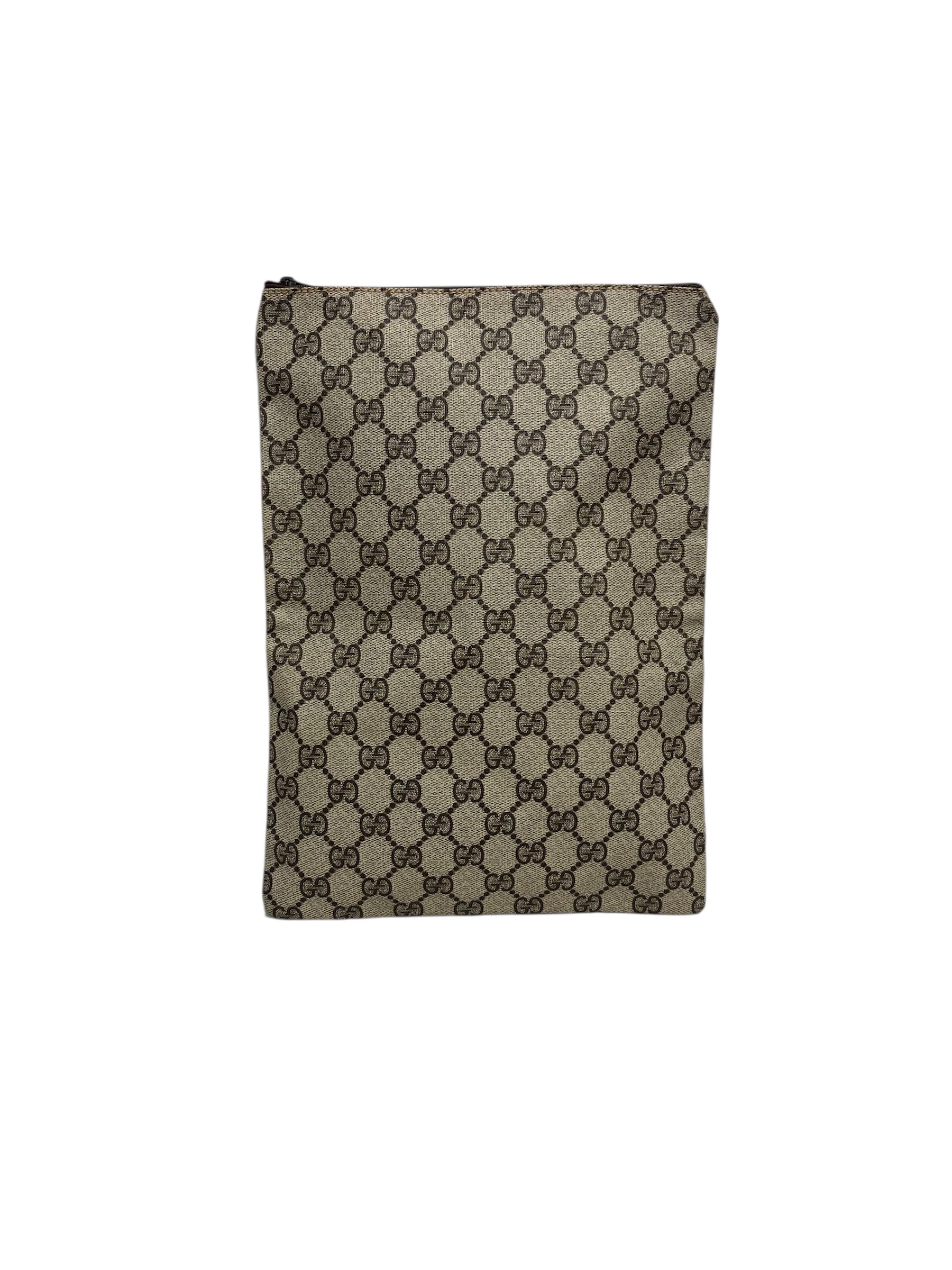 GUCCI/Pouch/Monogram/Leather/BRW/FOLD POUCH CCC ZIPPER view 1