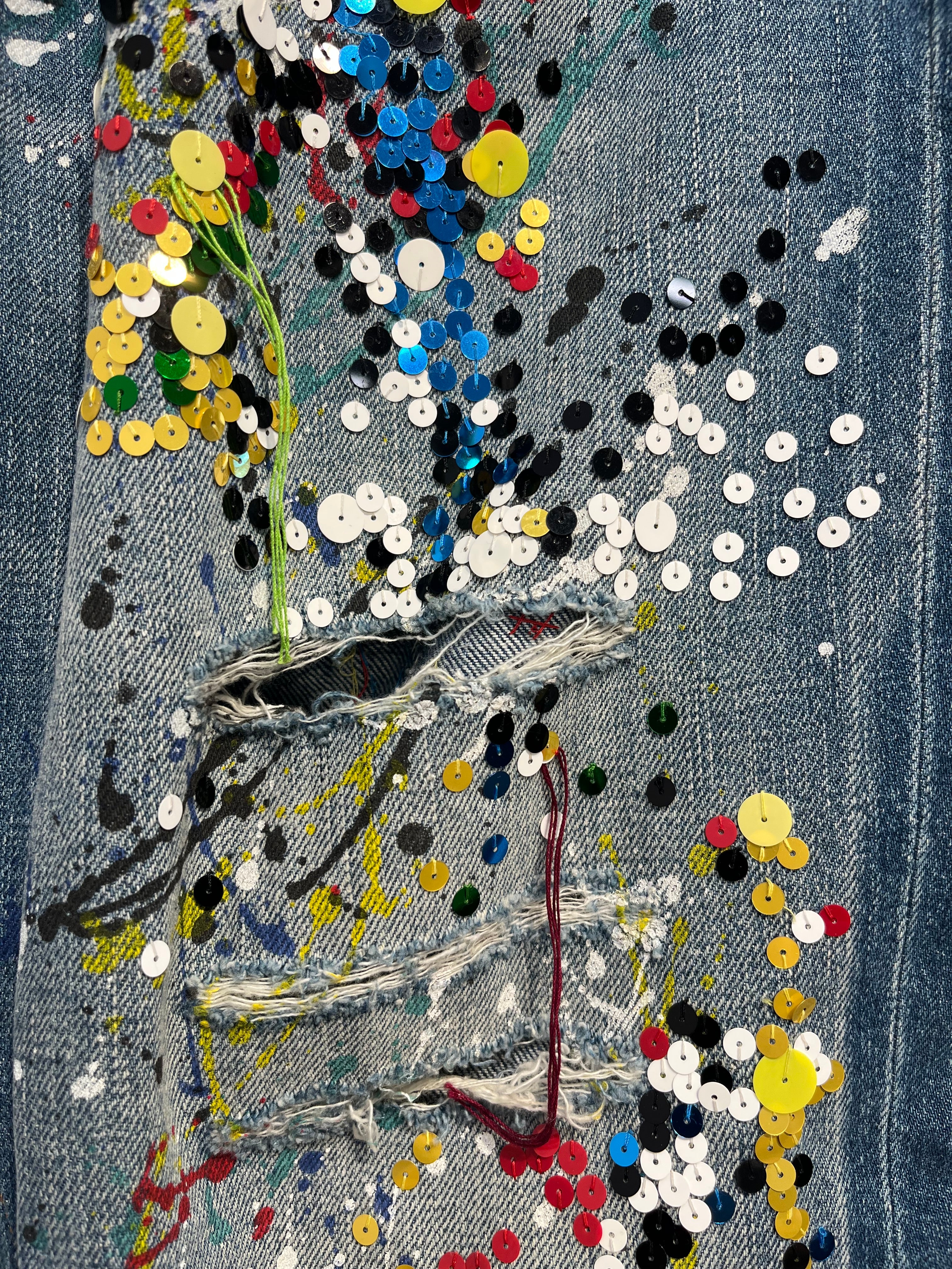 RALPH LAUREN/Bottoms/Cotton/BLU/SEQUIN AND PAINT SPLATTER view 7