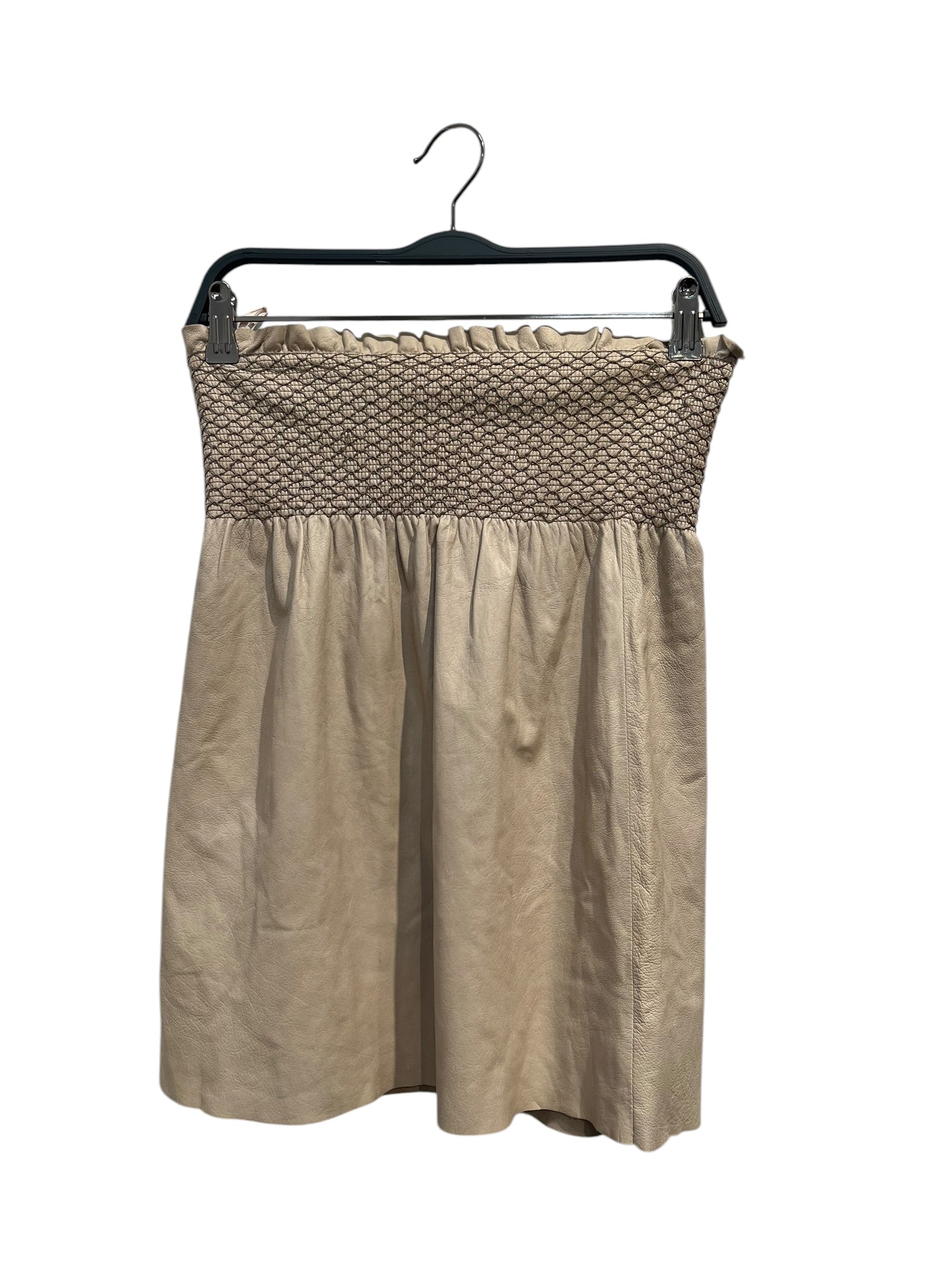 MIU MIU/Skirt/42/Leather/BEG/Midi Length/SINCHED WAIST DETAILS view 1