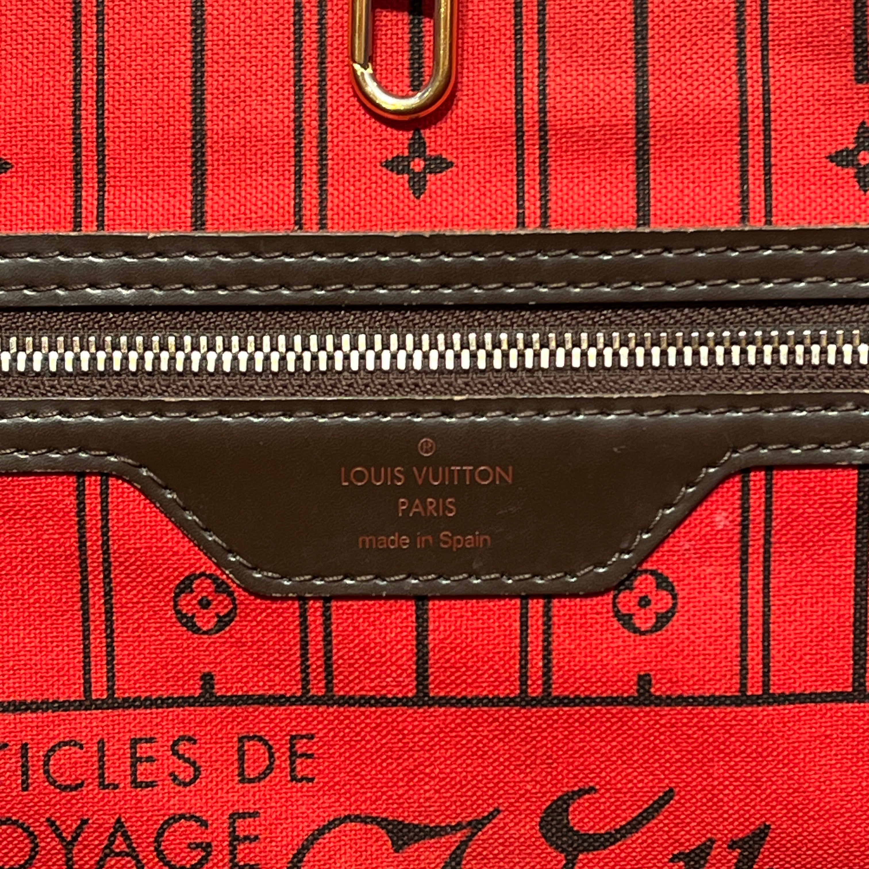 LOUIS VUITTON/Tote Bag/Monogram/Leather/BRW/Neverfull MM Damier Ebene Tote view 4