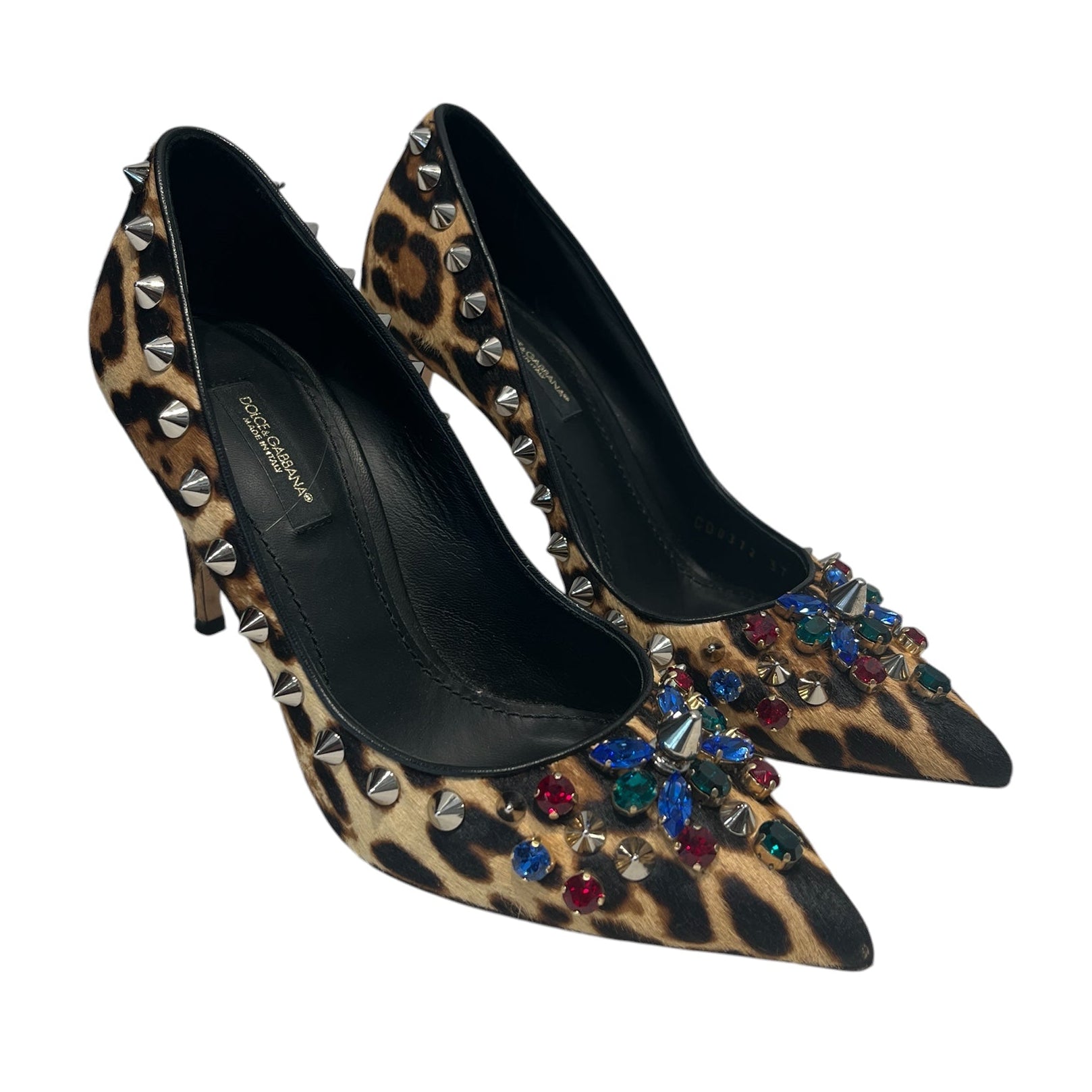 DOLCE&GABBANA/Heels/EU 37/Animal Pattern/CML/CHEETAHPRNTSPIKESNRHINESTONES view 1