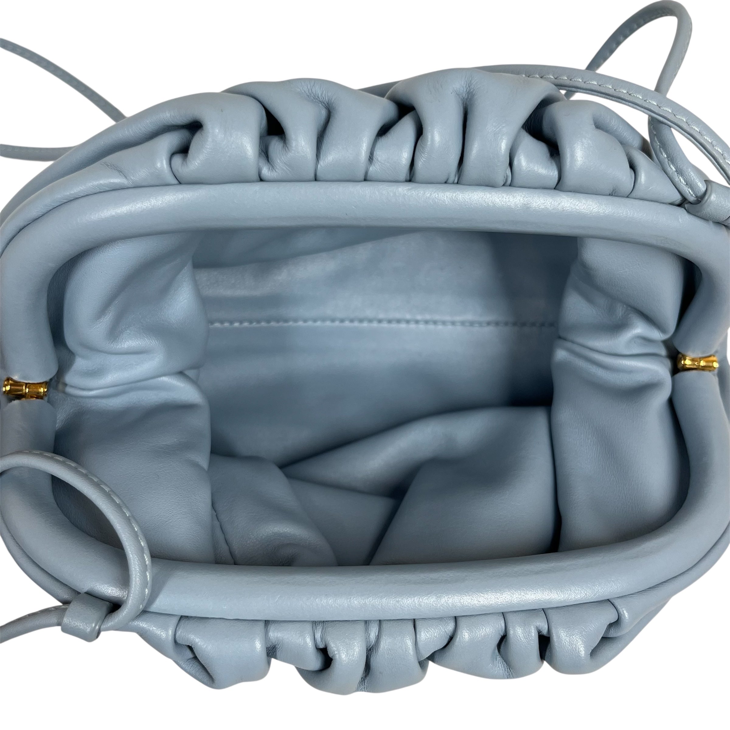 BOTTEGA VENETA/Pouch/Leather/BLU/Light Blue Mini Pouch Bag view 4