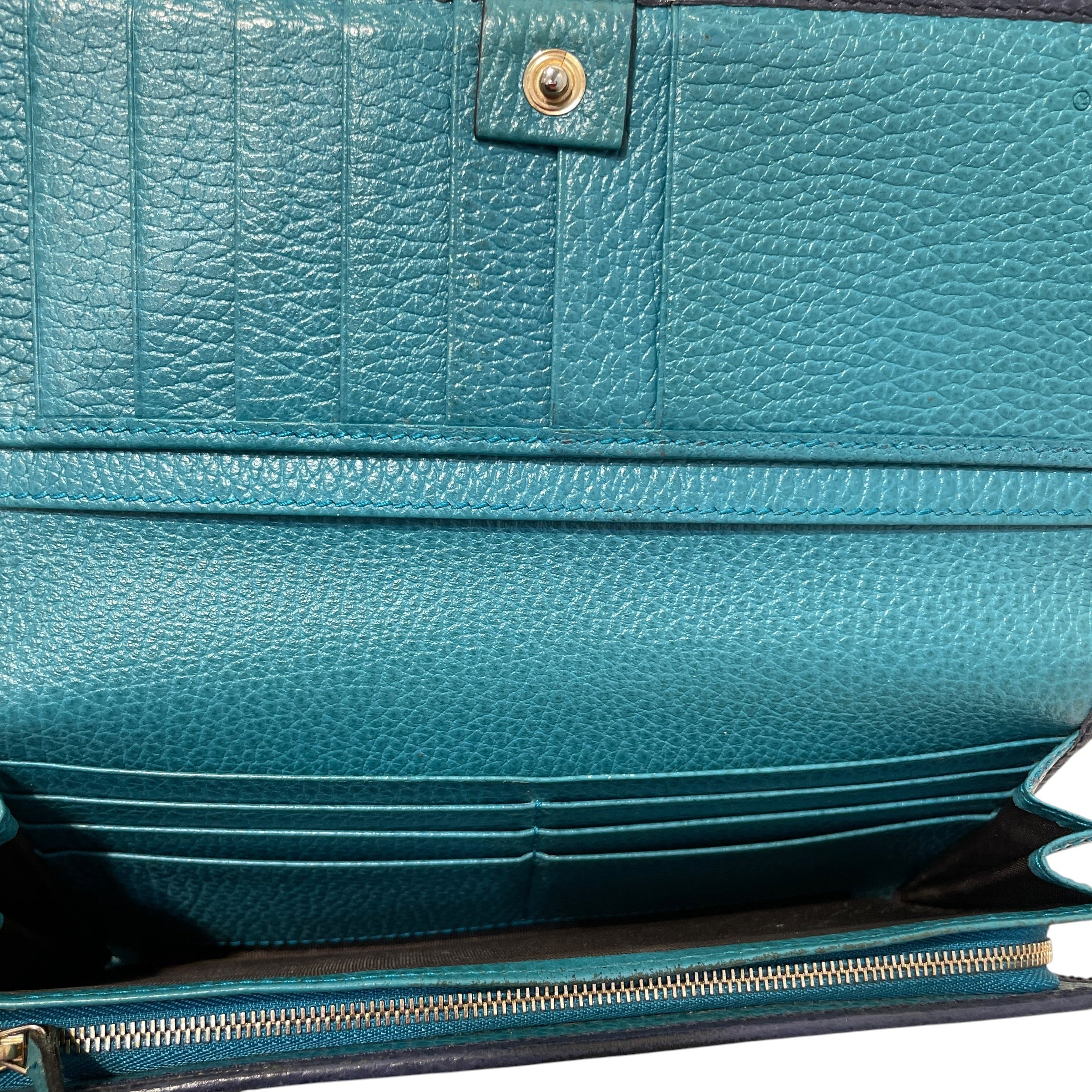 GUCCI/Long Wallet/Leather/NVY/L's/Swing Calfskin Flap Wallet view 3