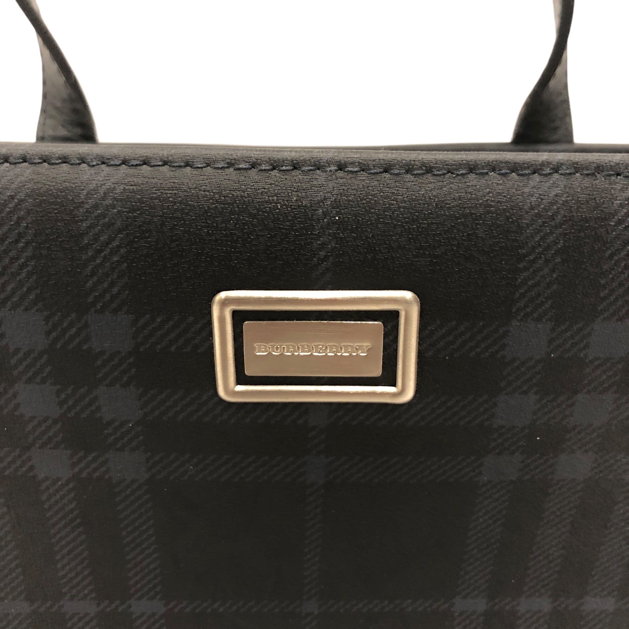 BURBERRY/Hand Bag/Plaid/Leather/NVY/ view 3