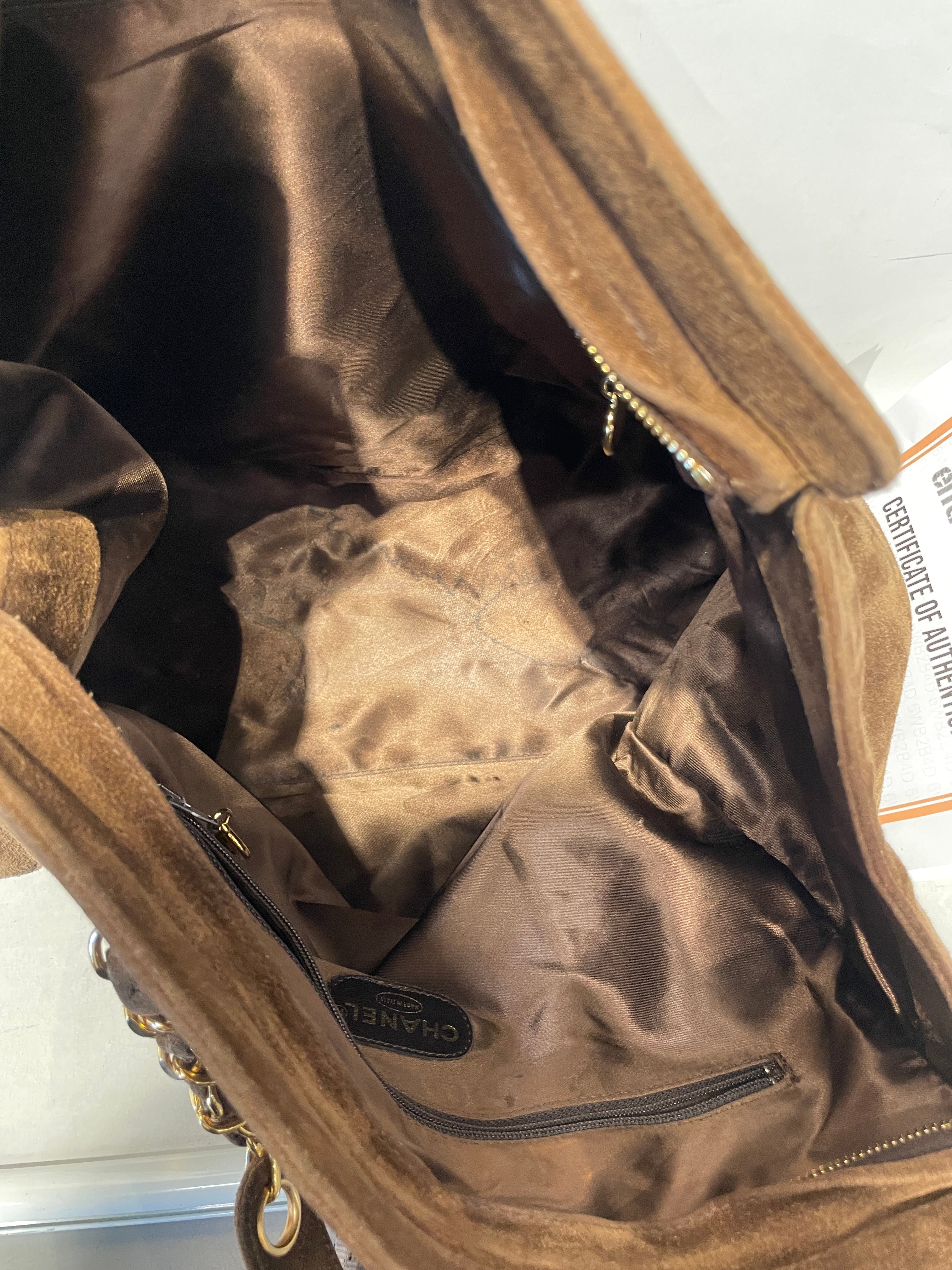 CHANEL/Cross Body Bag/Suede/CML/VINTAGE TIMELESS CHAIN view 5
