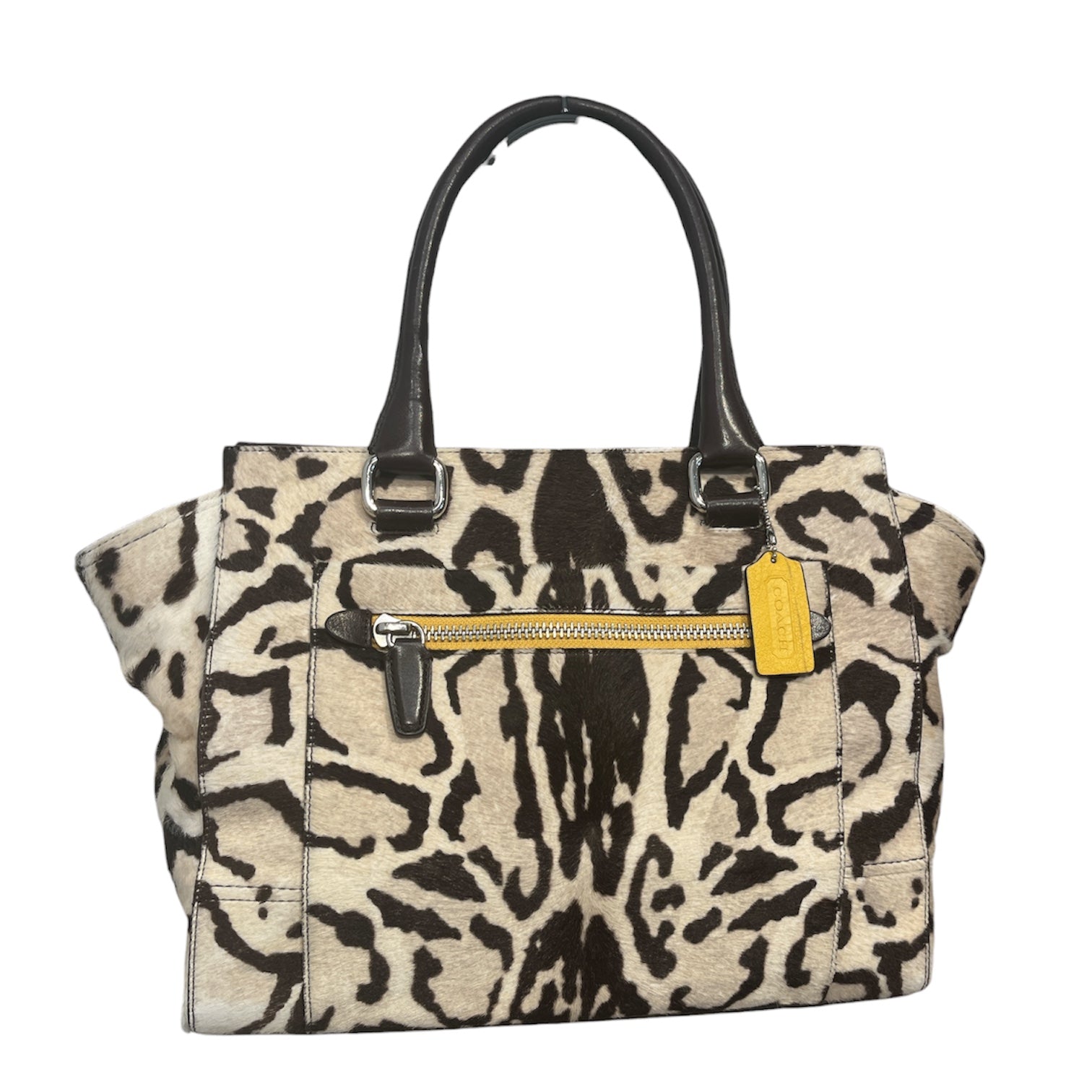 COACH/Hand Bag/Animal Pattern/Fur/WHT/OCELOT CALFHAIR CANDACE view 1