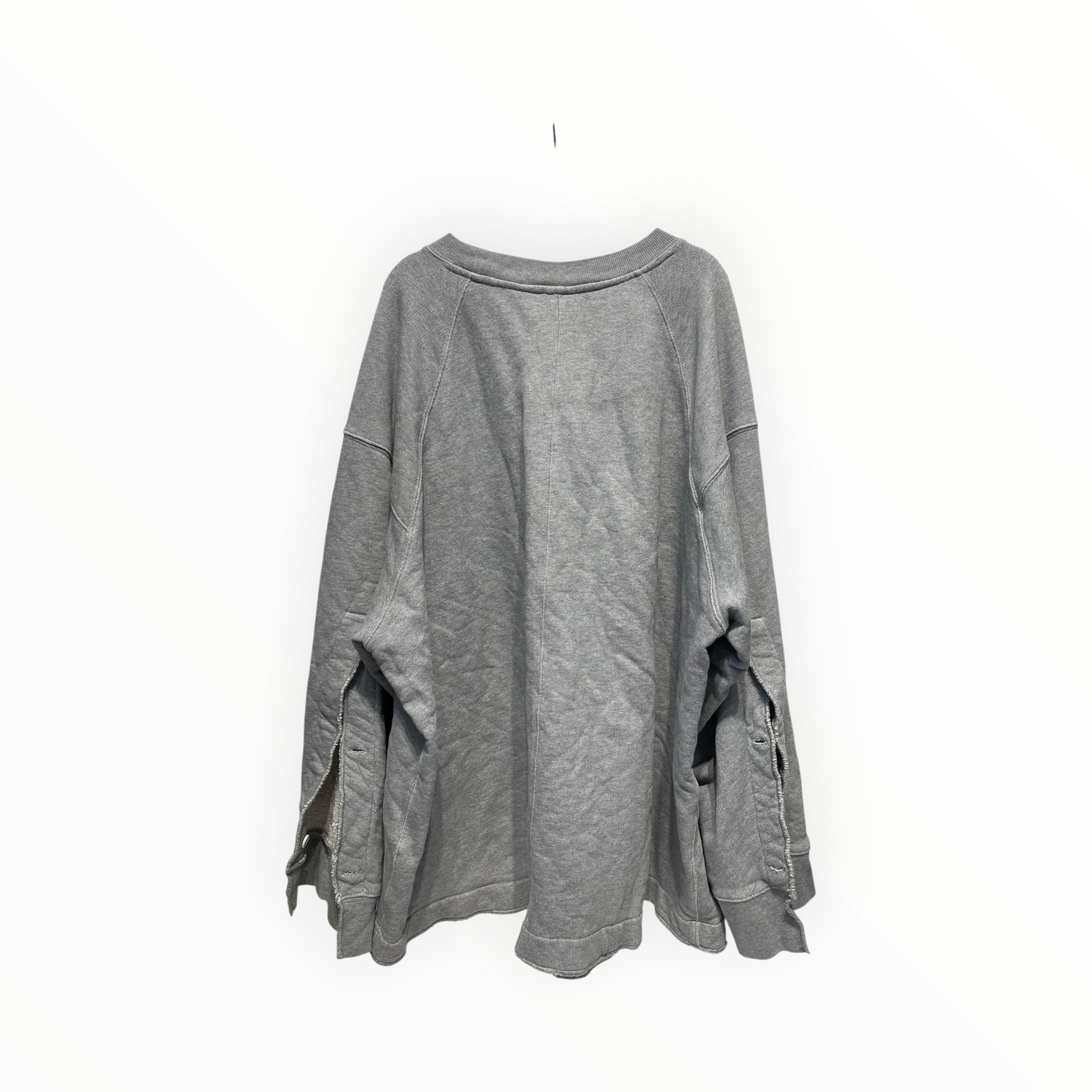 DRIES VAN NOTEN/Sweatshirt/L/Cotton/GRY/Dries Van Noten Asymmetrical view 2