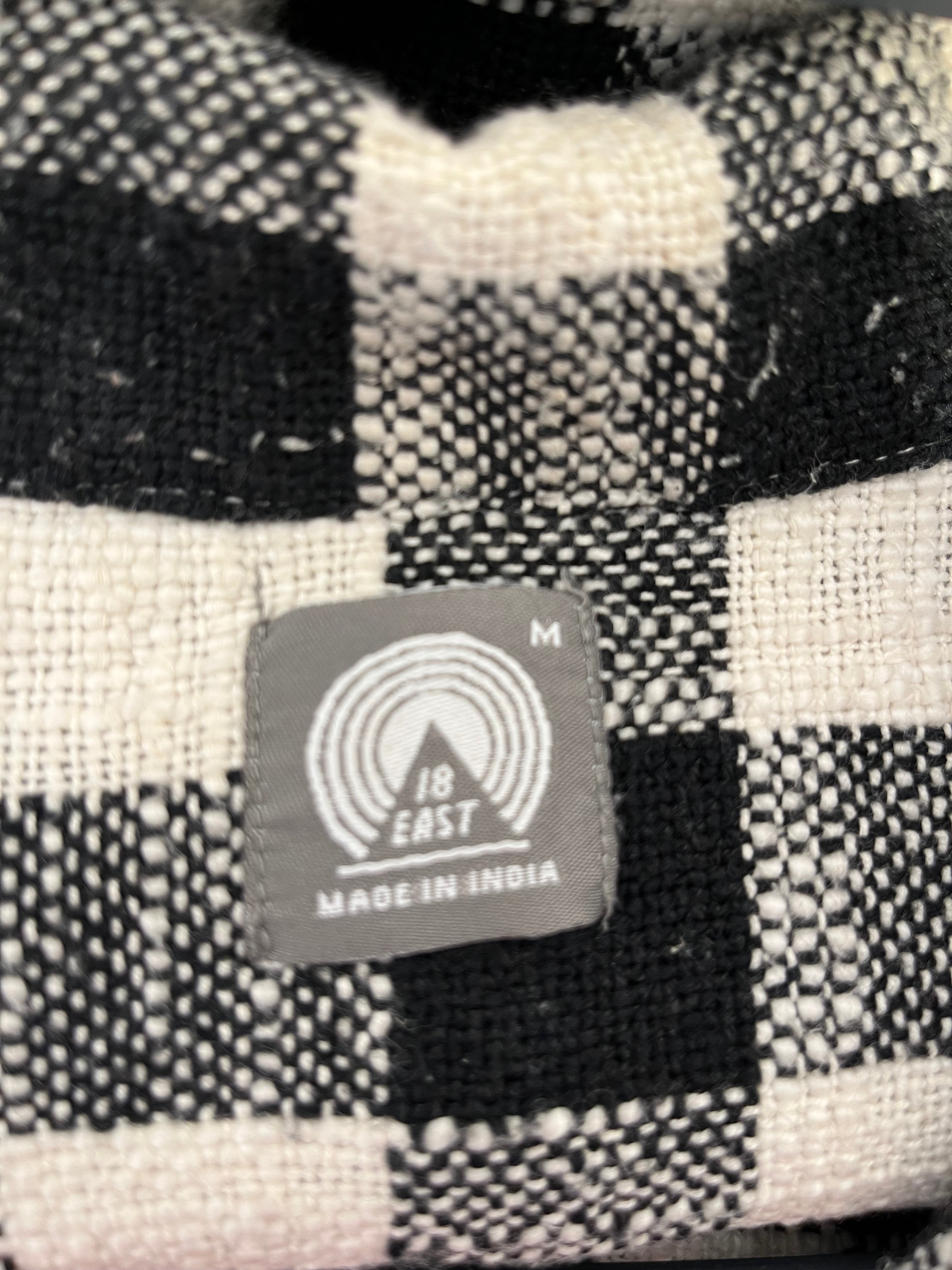 18east/Flannel Shirt/M/Cotton/BLK/Plaid/blk/wht check flannel view 3