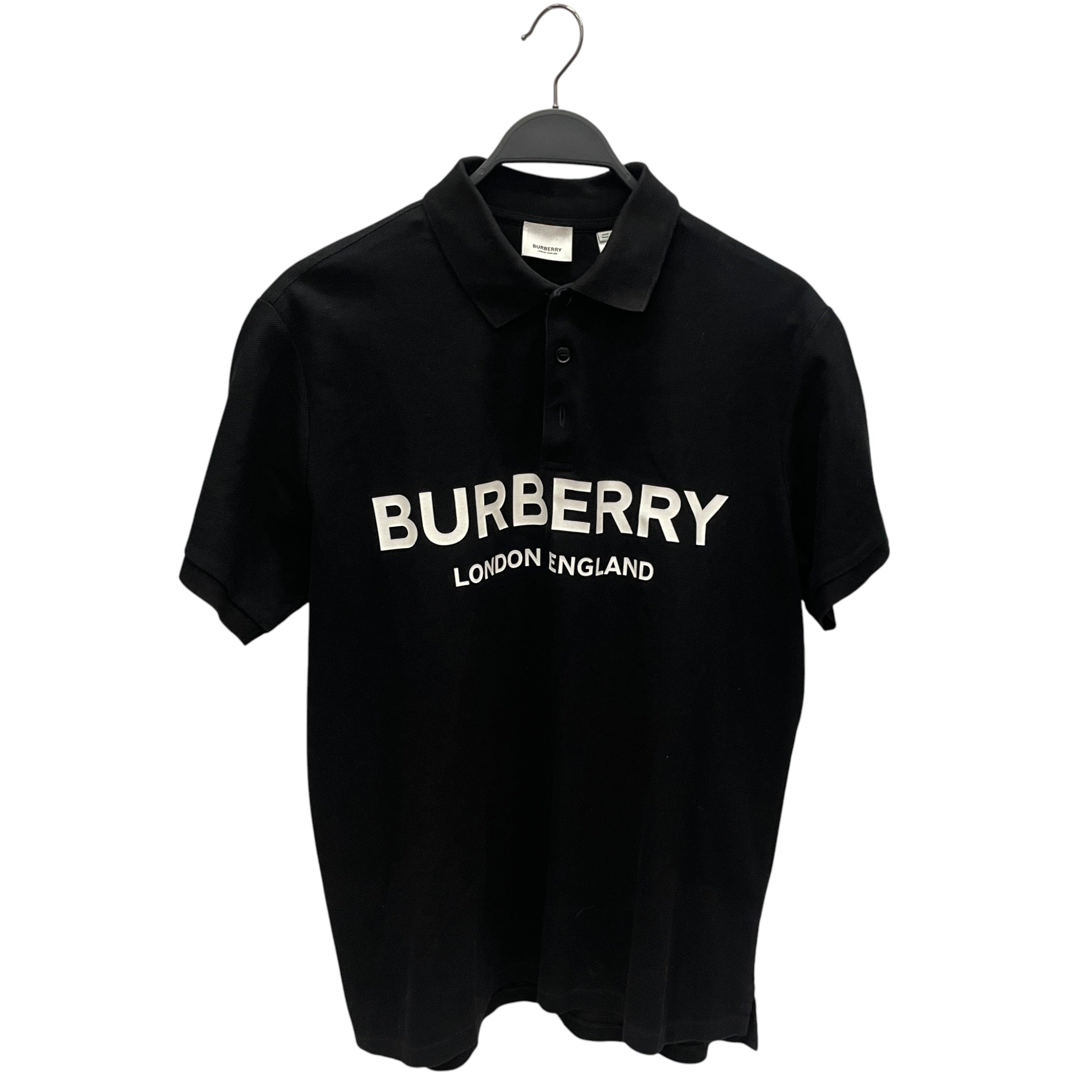 BURBERRY/Polo Shirt/L/Cotton/BLK/BURBERRY LOGO view 1