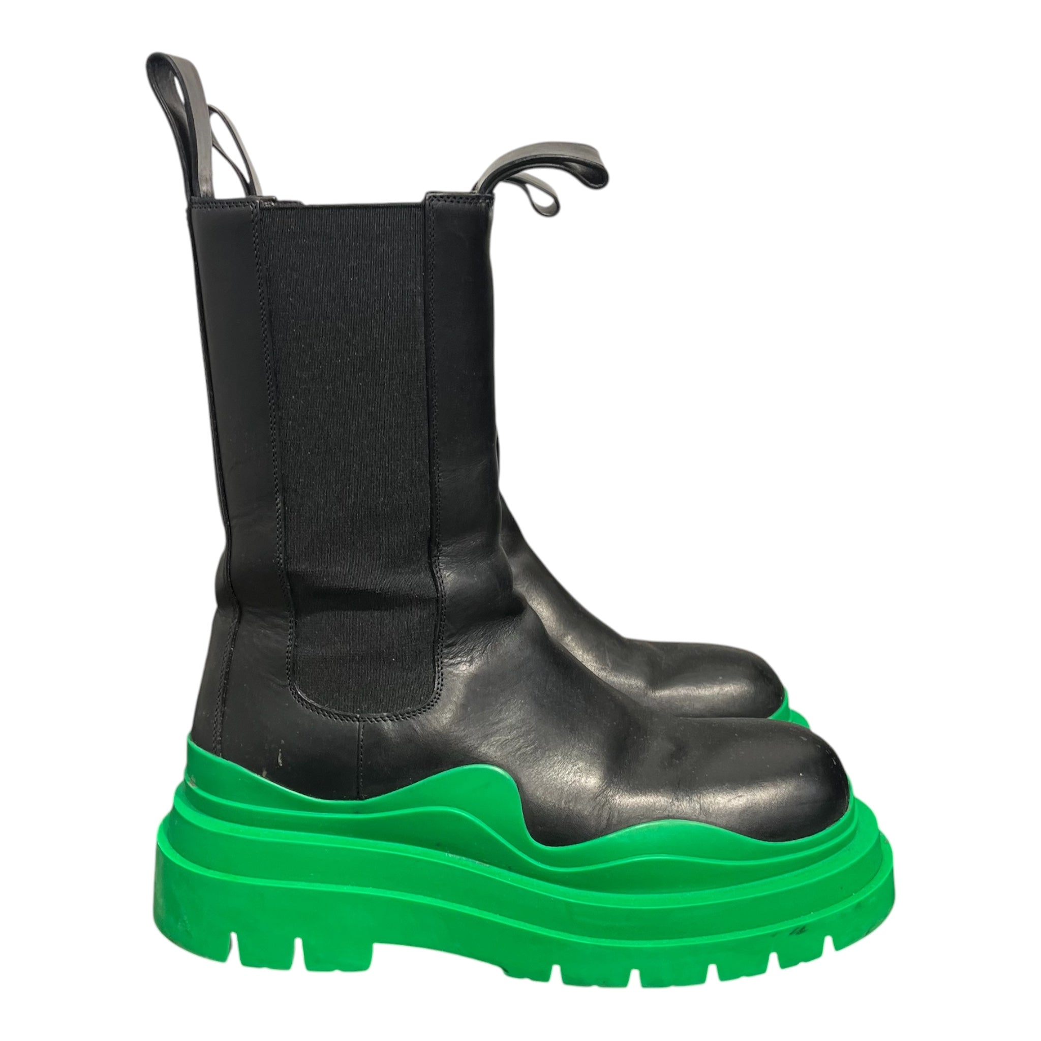 BOTTEGA VENETA/Chelsea Boots/EU 40/Leather/BLK/TIRE GRASS-GREEN CONTRAST SOLE view 2